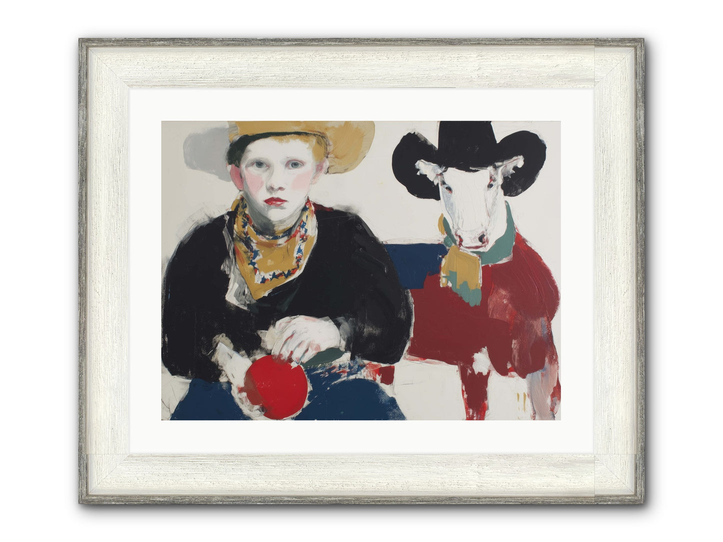 Ranch-Raised & Wild-Hearted Framed Print - Driftwood White 24x18