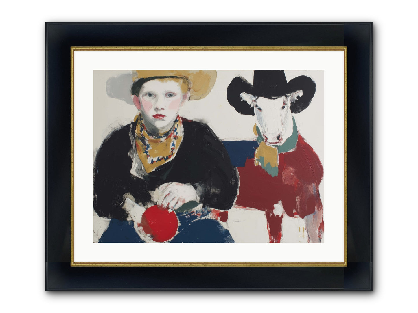 Ranch-Raised & Wild-Hearted Framed Print - Wide Black w/Gold 24x18