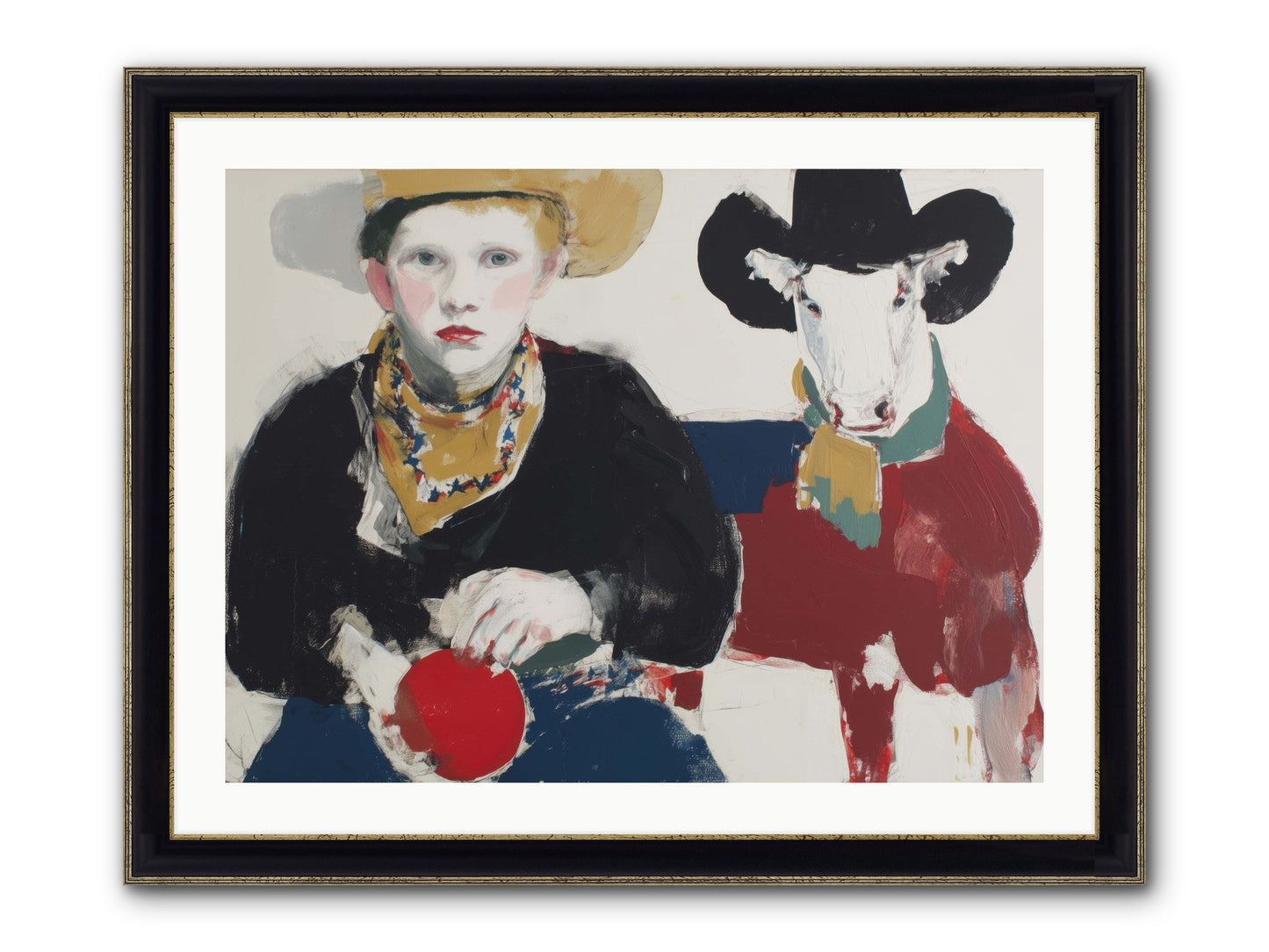 Ranch-Raised & Wild-Hearted Framed Print - Black & Gold 32x24