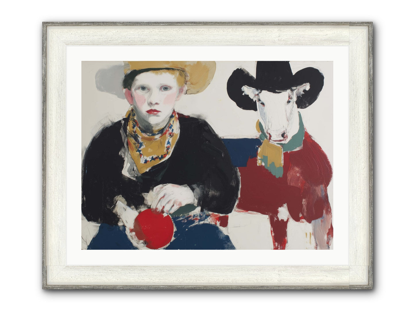 Ranch-Raised & Wild-Hearted Framed Print - Driftwood White 32x24