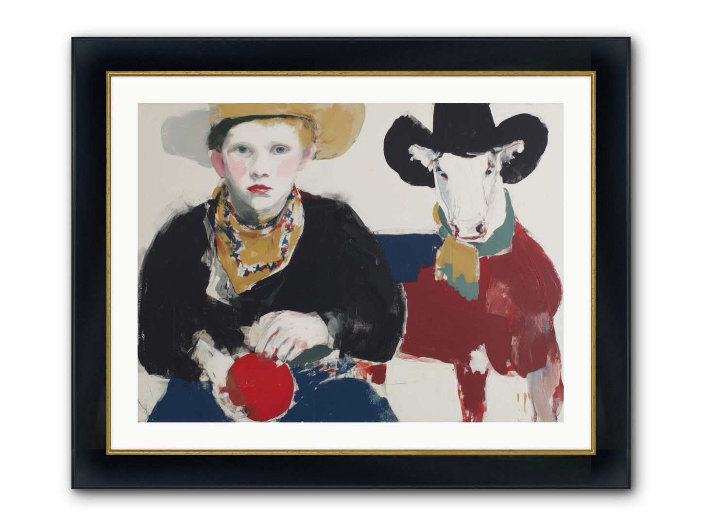 Ranch-Raised & Wild-Hearted Framed Print - Wide Black w/Gold 32x24