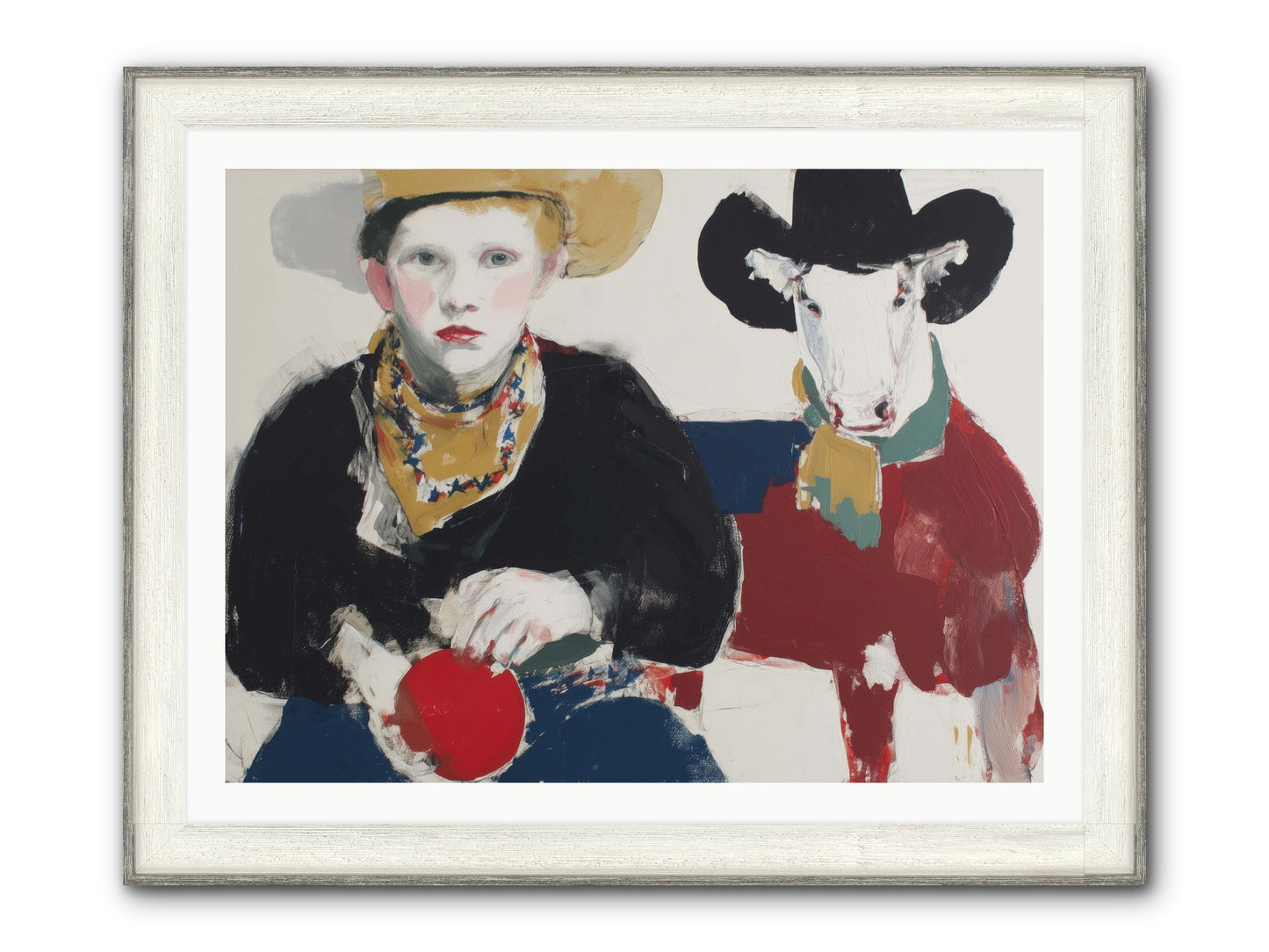 Ranch-Raised & Wild-Hearted Framed Print - Driftwood White 40x30