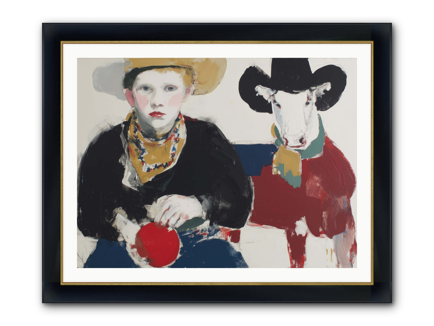 Ranch-Raised & Wild-Hearted Framed Print - Wide Black w/Gold 40x30
