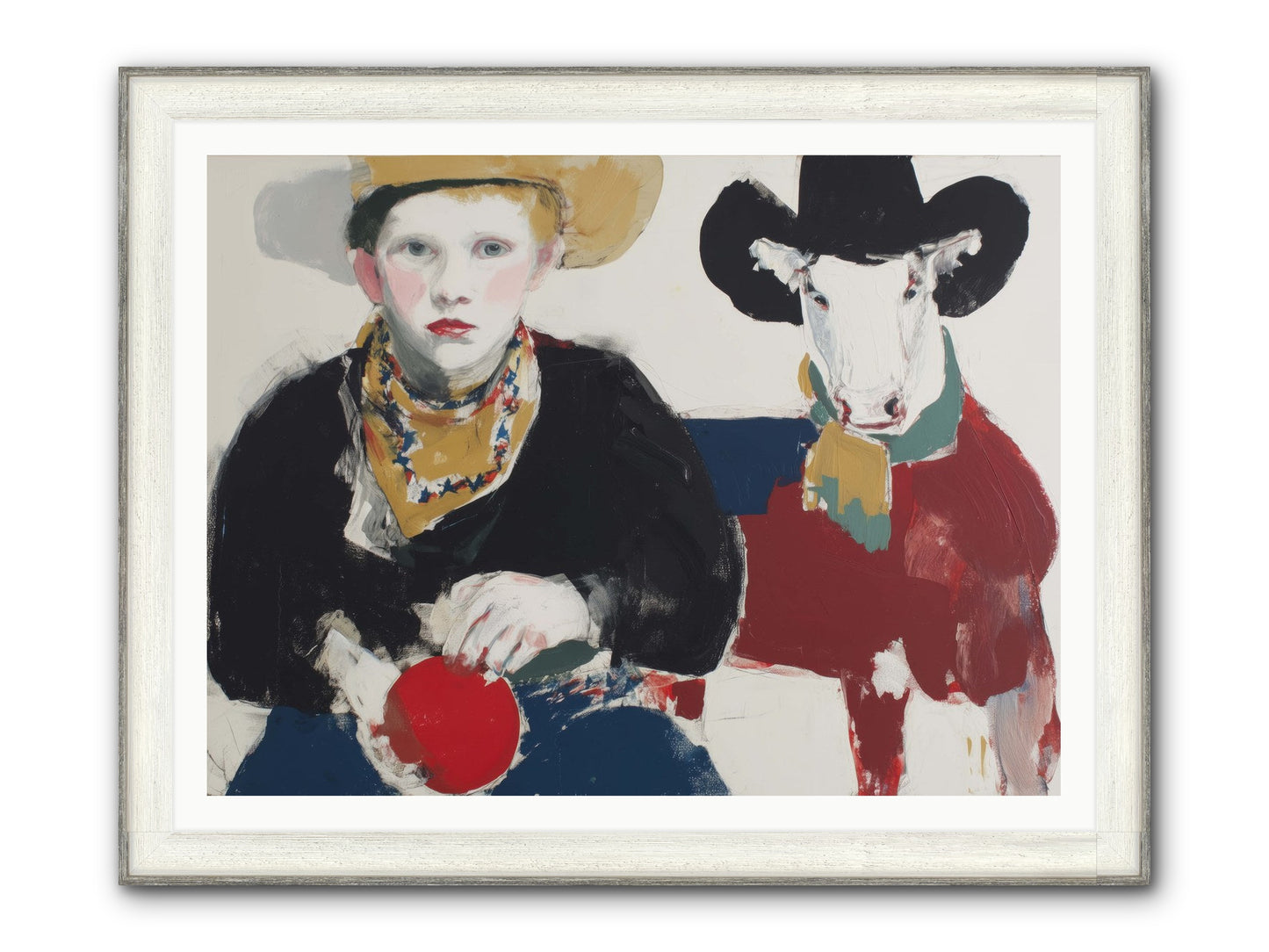Ranch-Raised & Wild-Hearted Framed Print - Driftwood White 48x36