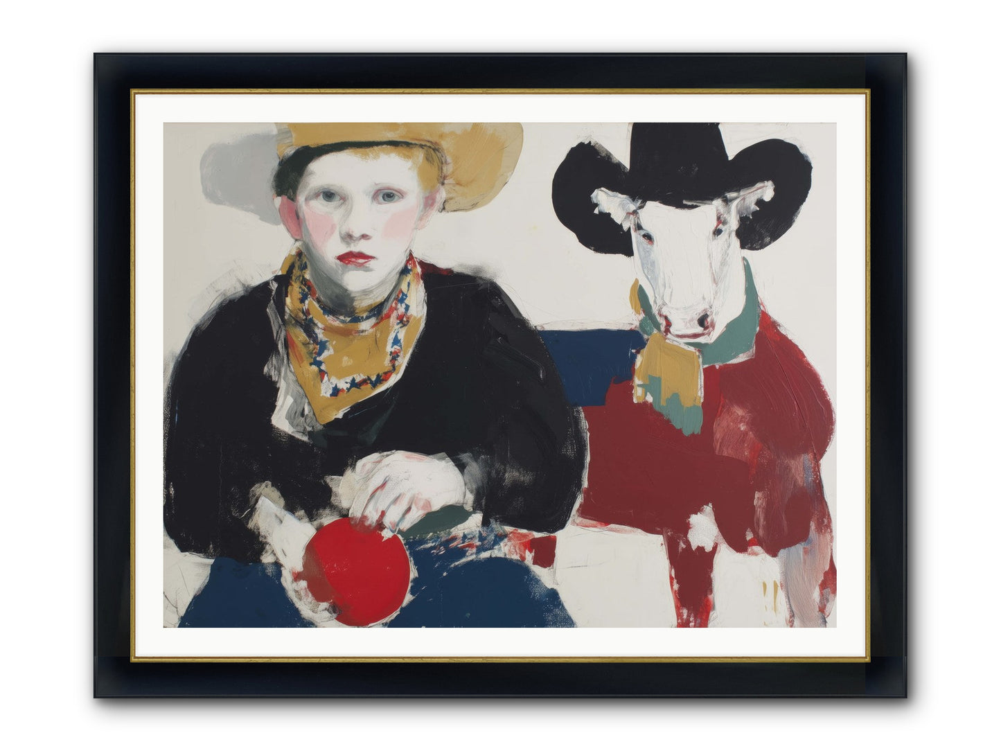 Ranch-Raised & Wild-Hearted Framed Print - Wide Black w/Gold 48x36