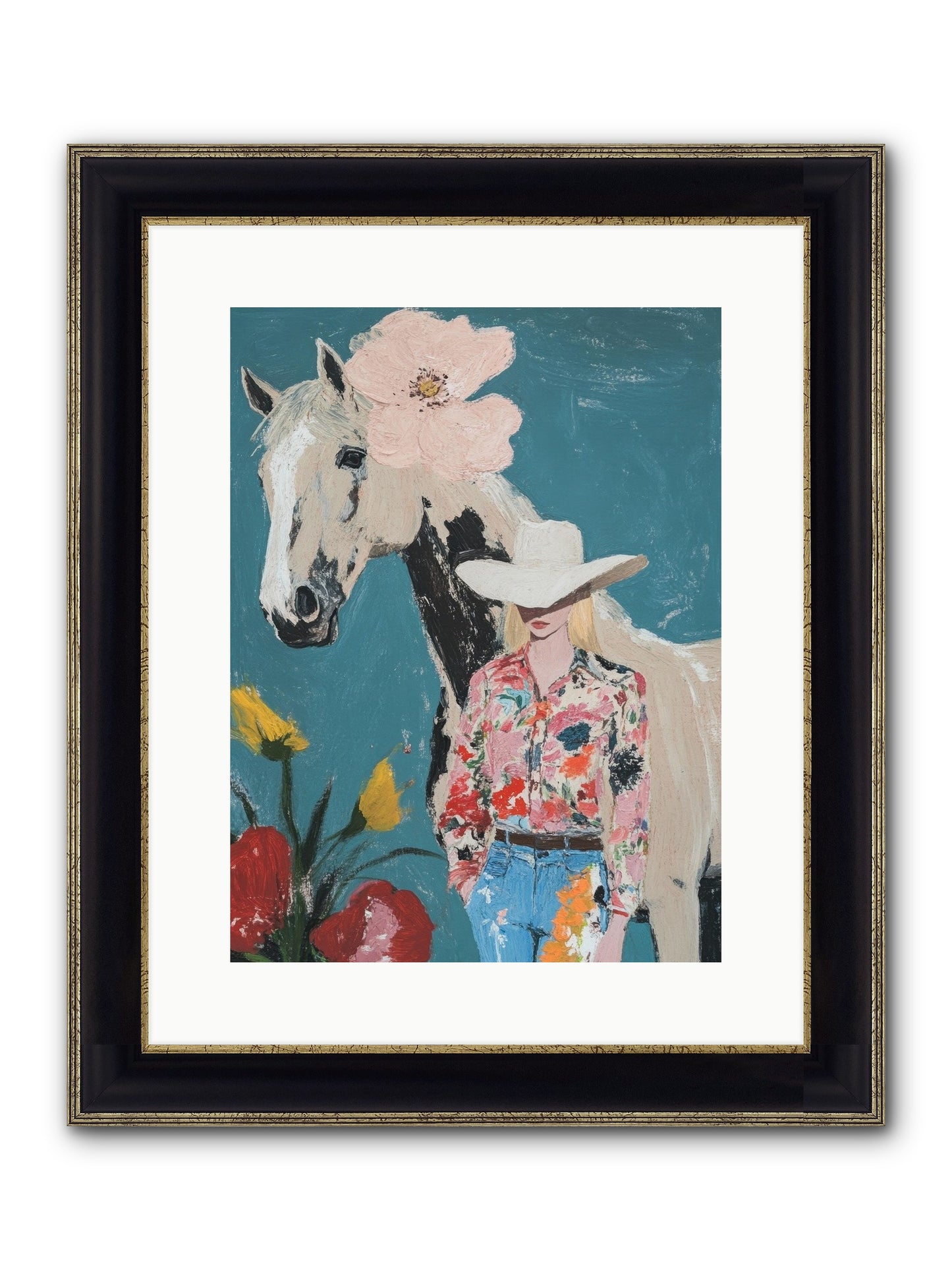 Rancher's Refrain Framed Print - Black & Gold 12x16