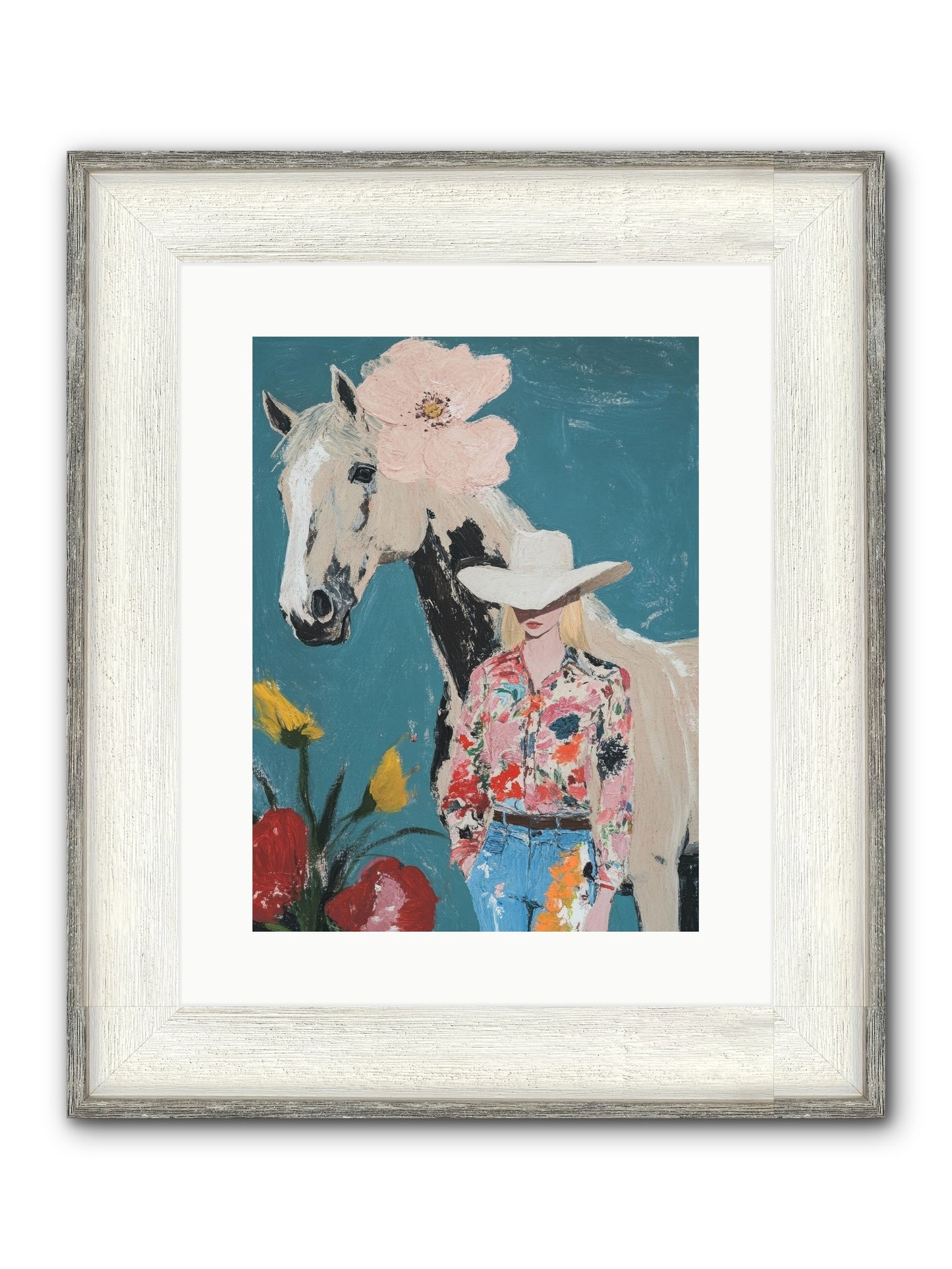 Rancher's Refrain Framed Print - Driftwood White 12x16