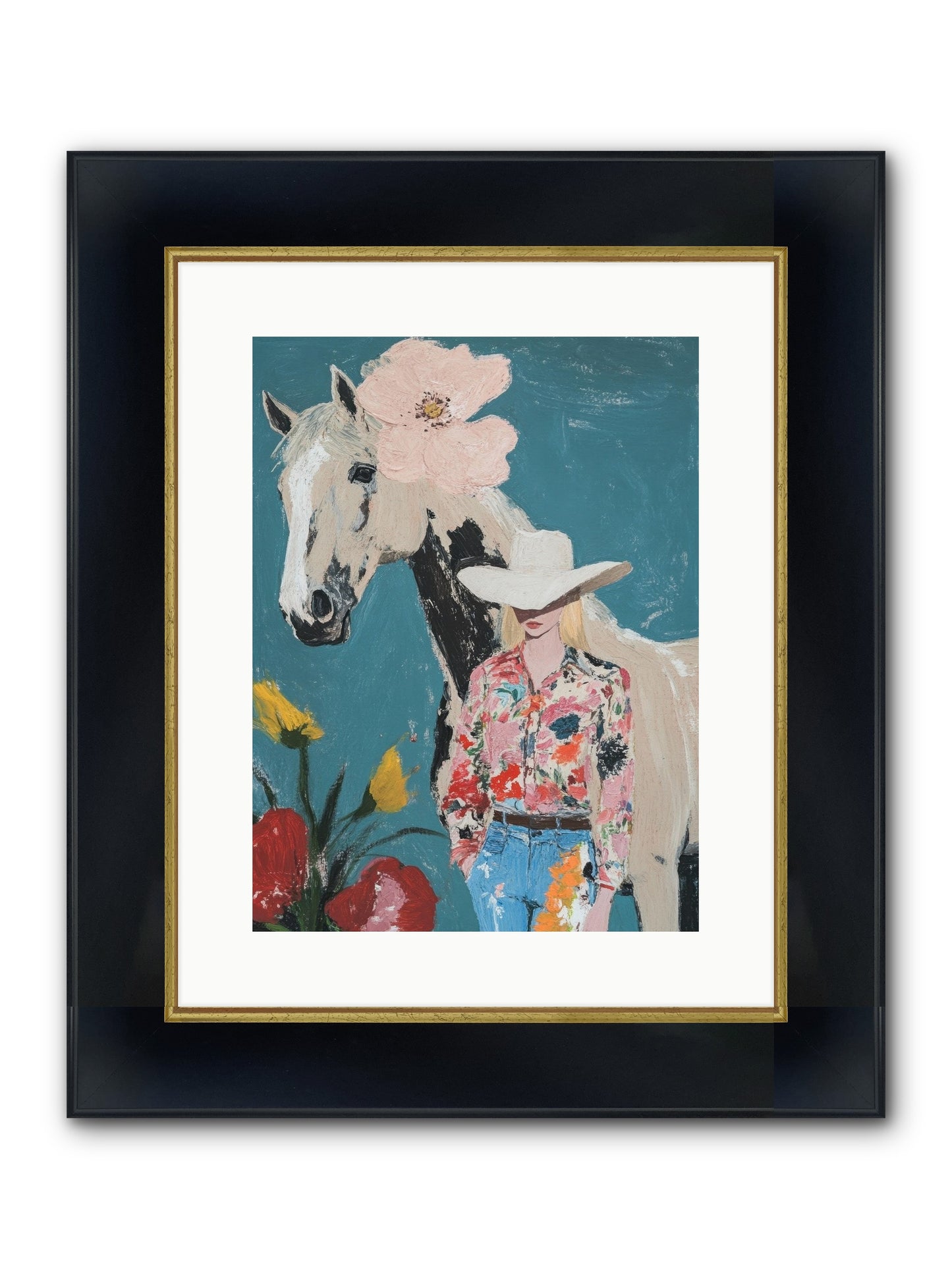 Rancher's Refrain Framed Print - Wide Black w/Gold 12x16