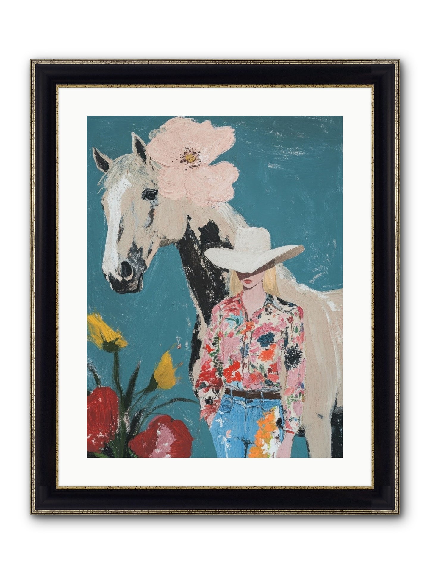 Rancher's Refrain Framed Print - Black & Gold 18x24