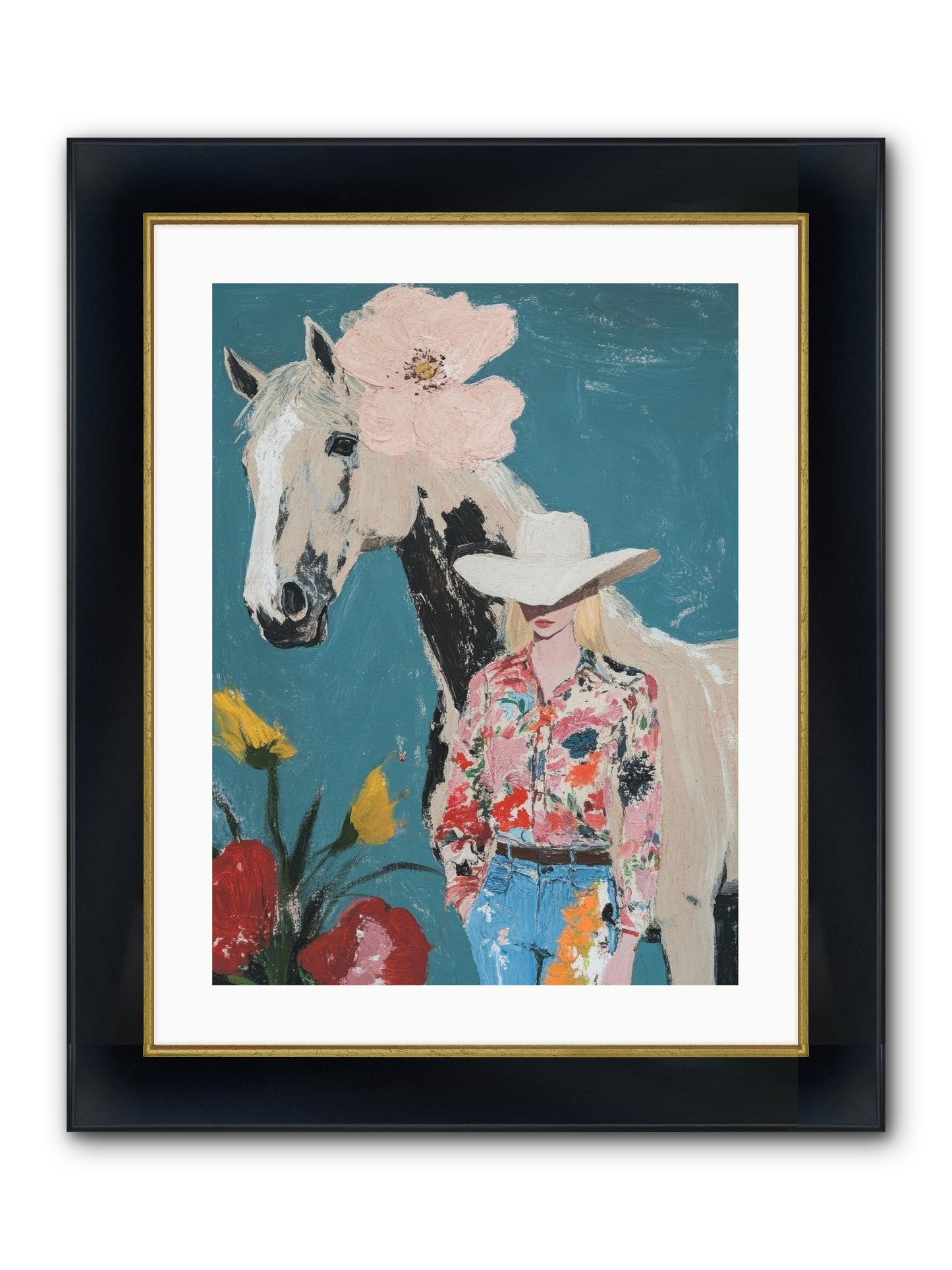 Rancher's Refrain Framed Print - Wide Black w/Gold 18x24