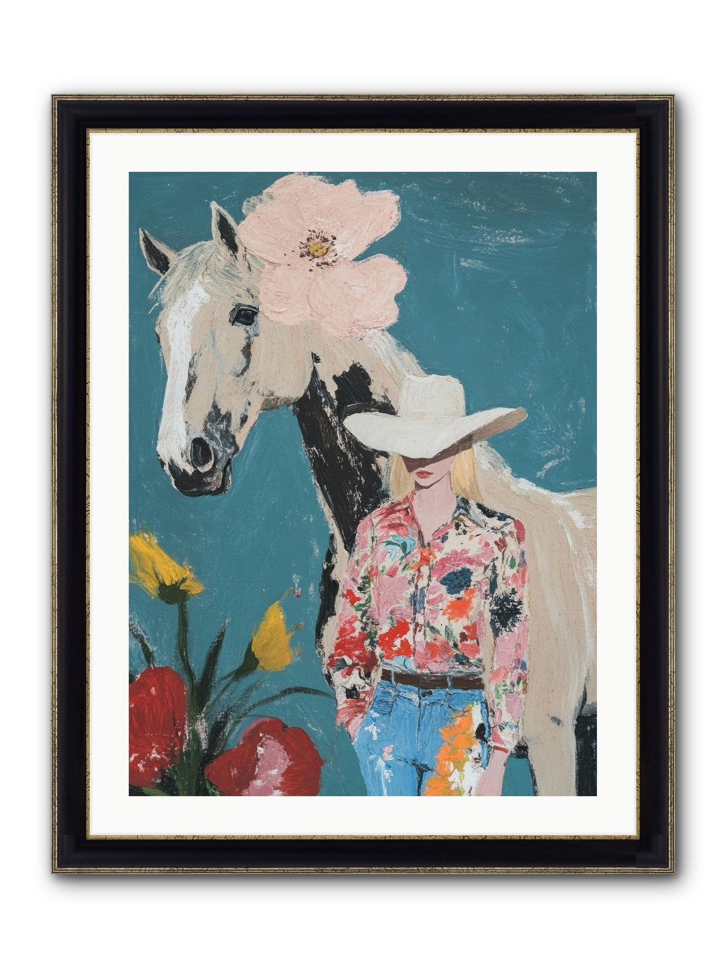 Rancher's Refrain Framed Print - Black & Gold 24x32