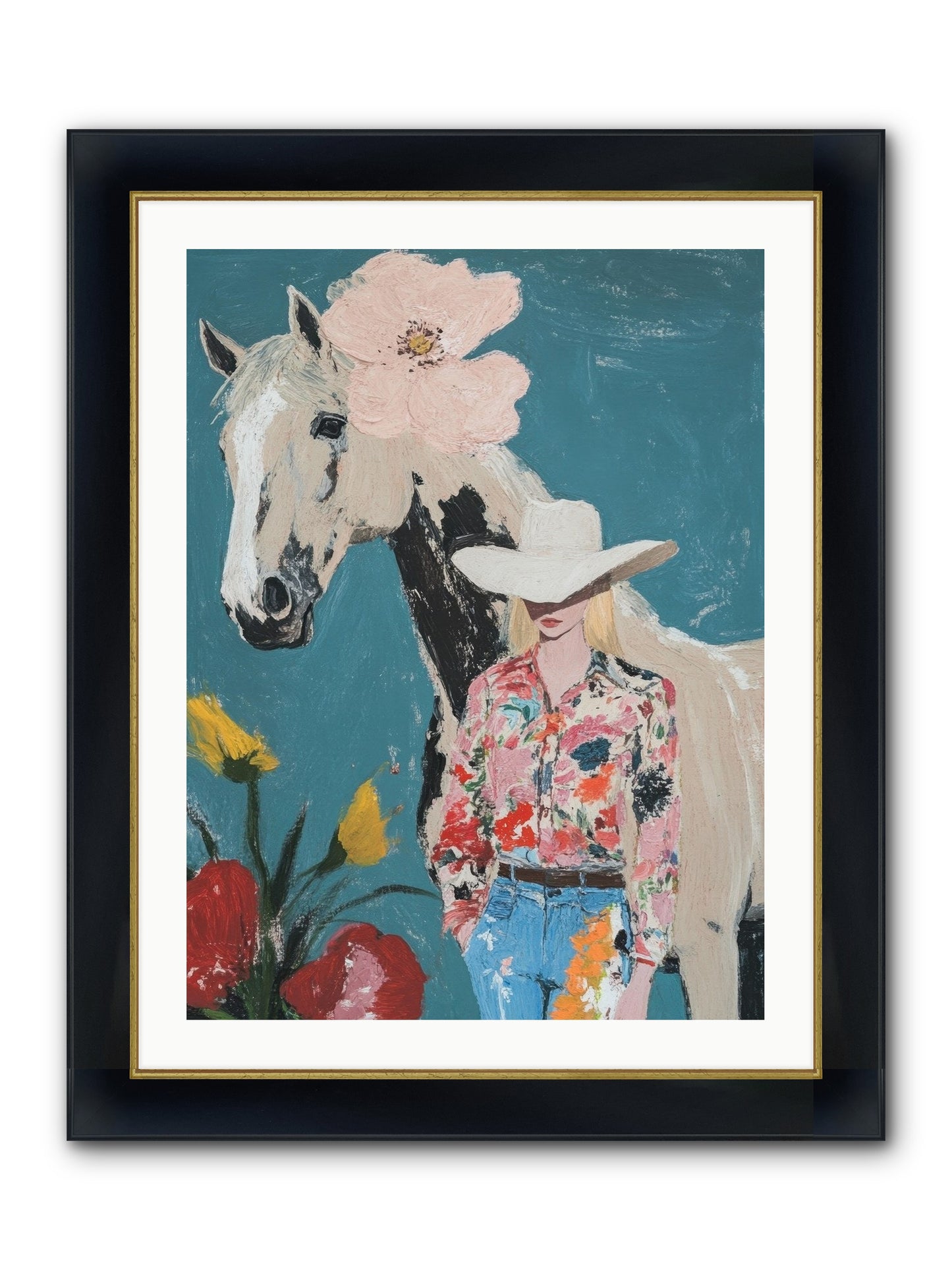 Rancher's Refrain Framed Print - Wide Black w/Gold 24x32