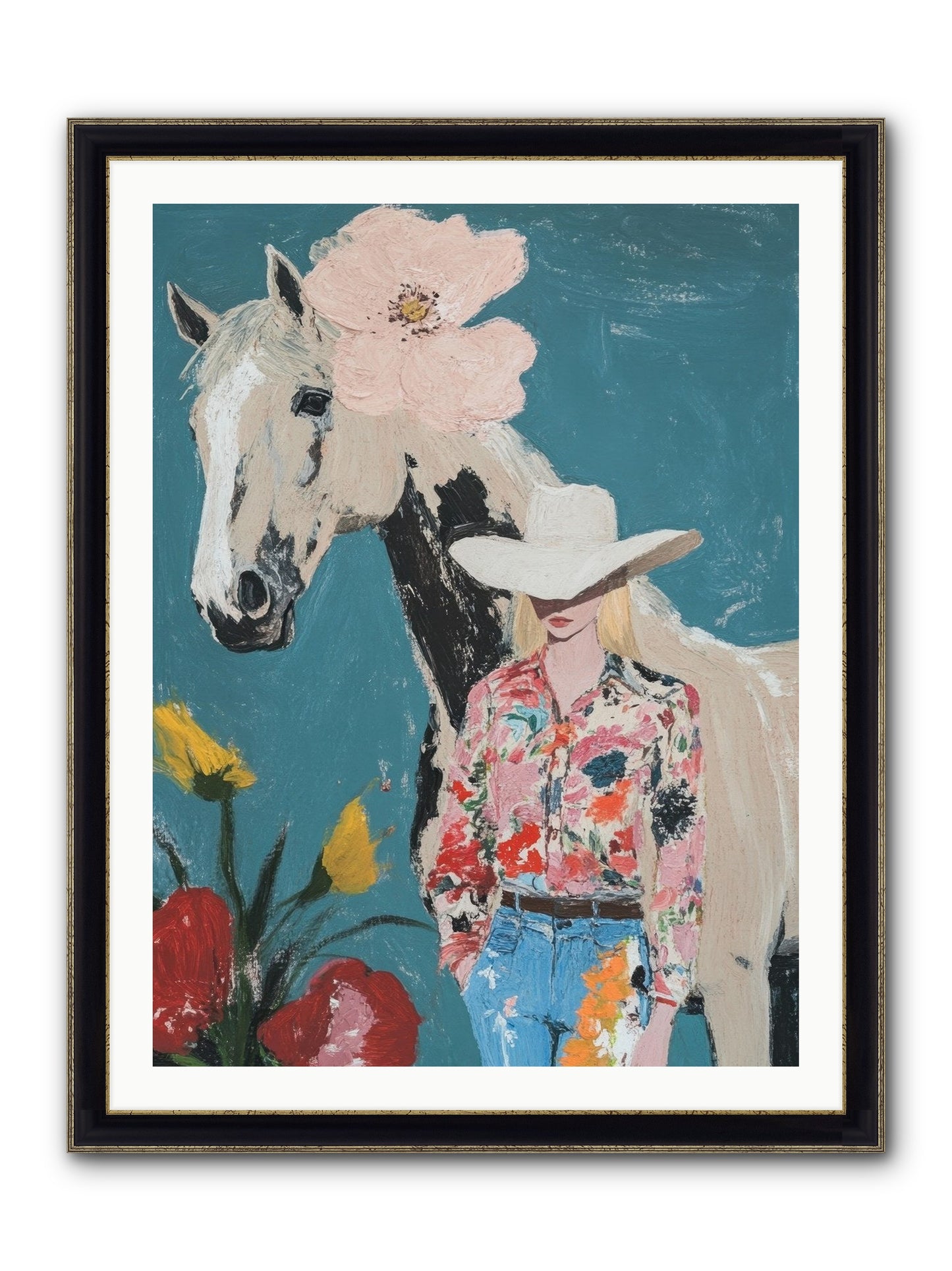 Rancher's Refrain Framed Print - Black & Gold 30x40