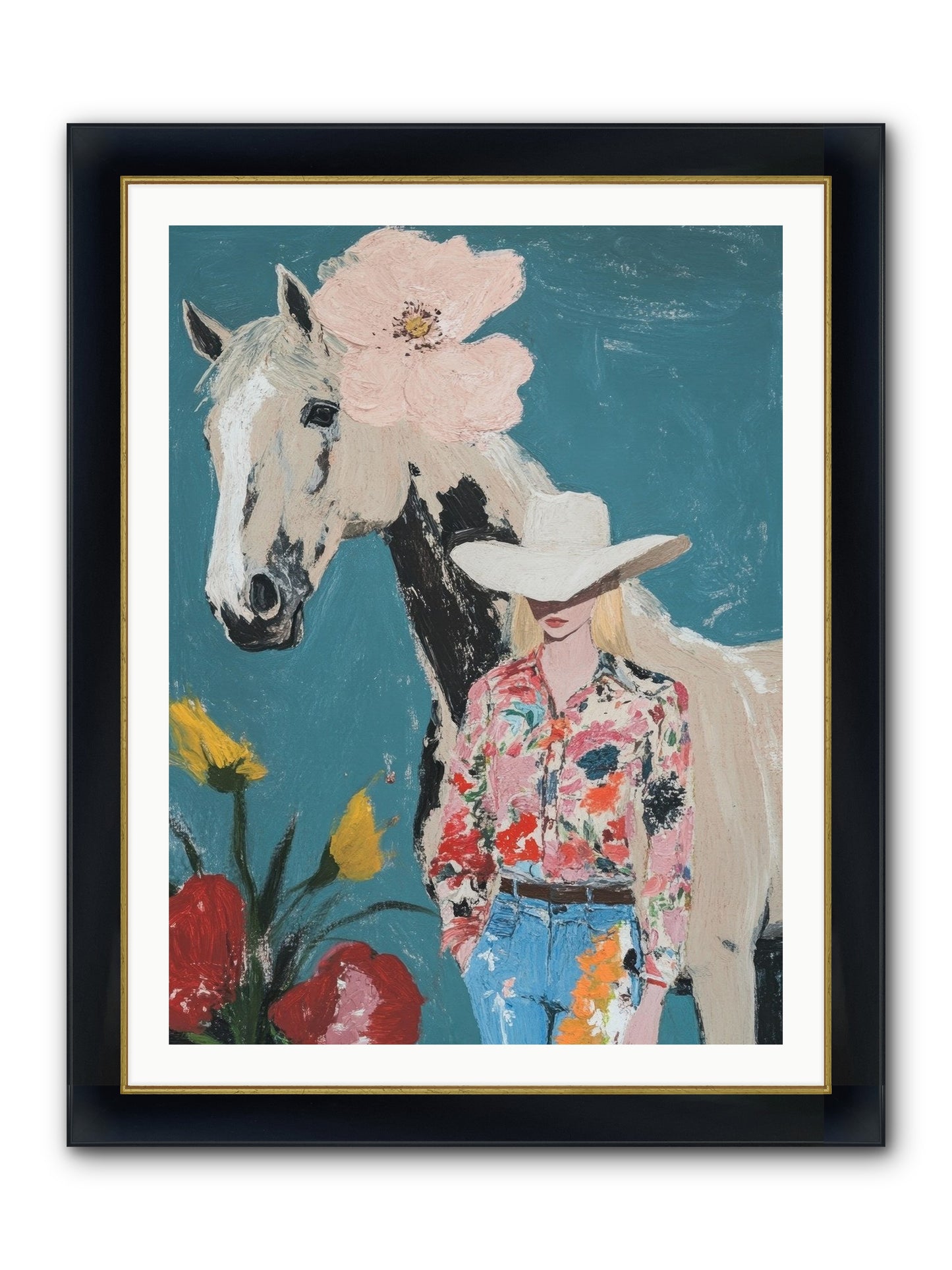 Rancher's Refrain Framed Print - Wide Black w/Gold 30x40