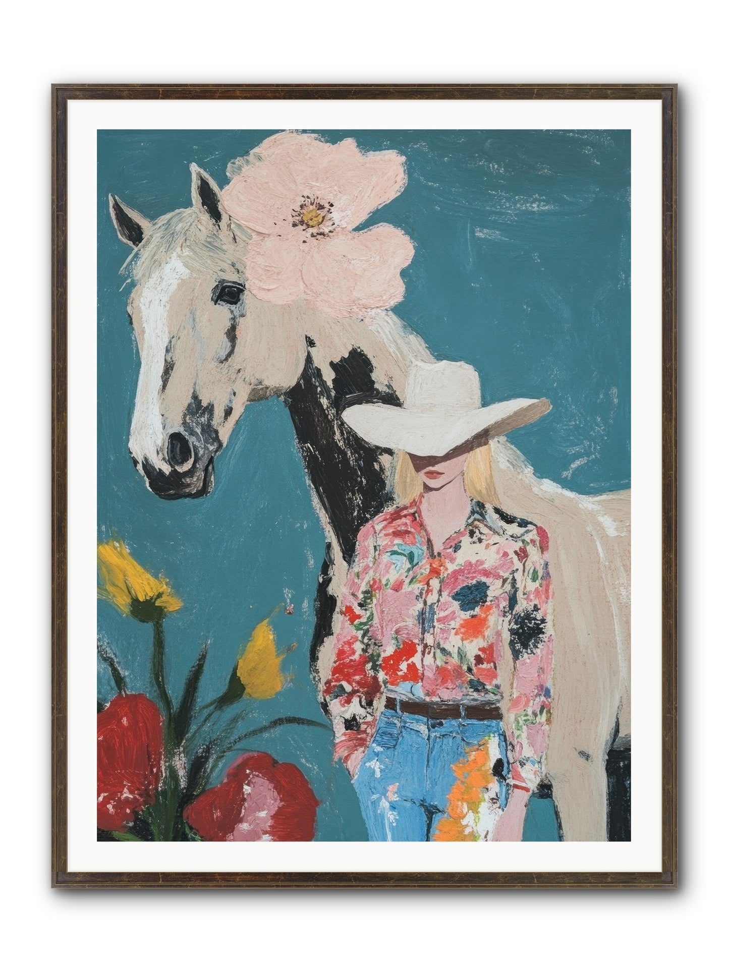 Rancher's Refrain Framed Print - Slimwoods Black/Gold 36x48