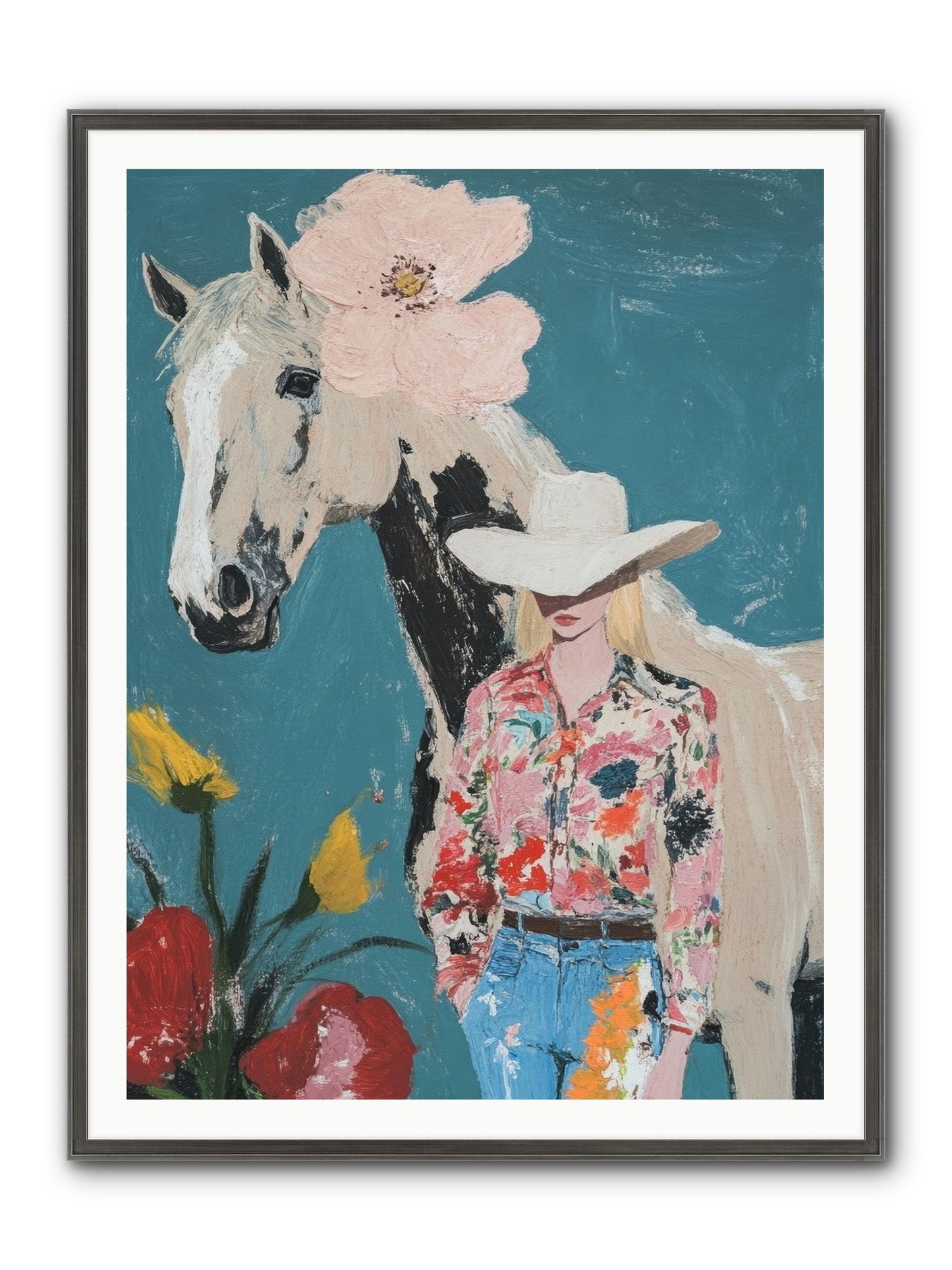 Rancher's Refrain Framed Print - Slimwoods Black/Silver 36x48