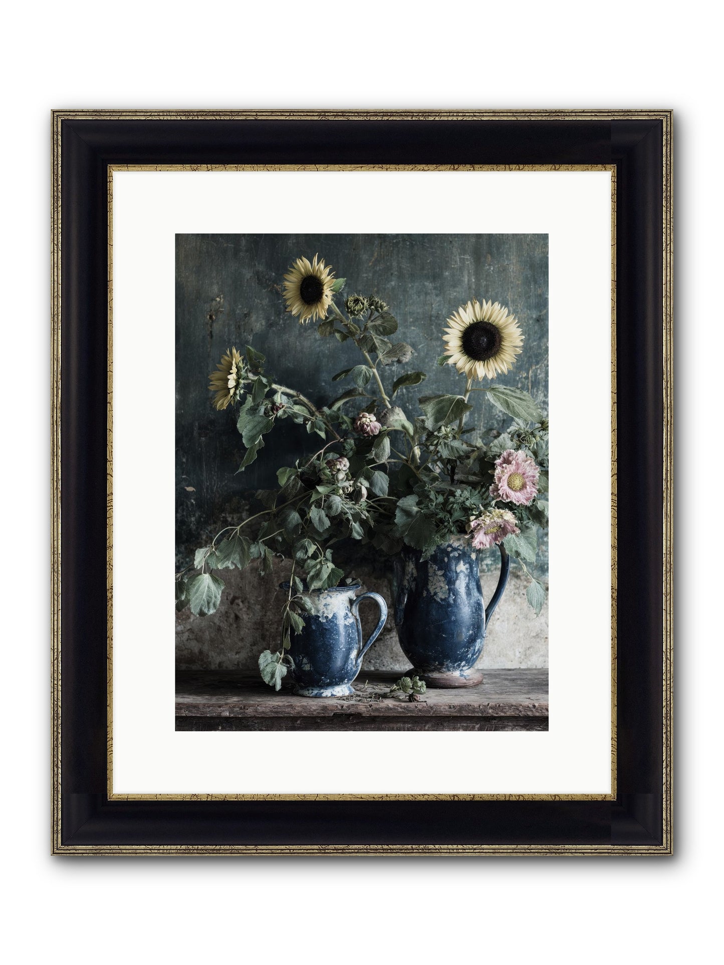 Ranier Framed Print - Black & Gold 12x16