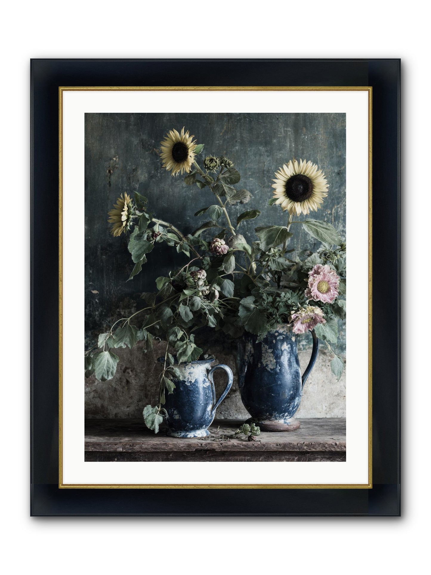 Ranier Framed Print - Wide Black w/Gold 24x32