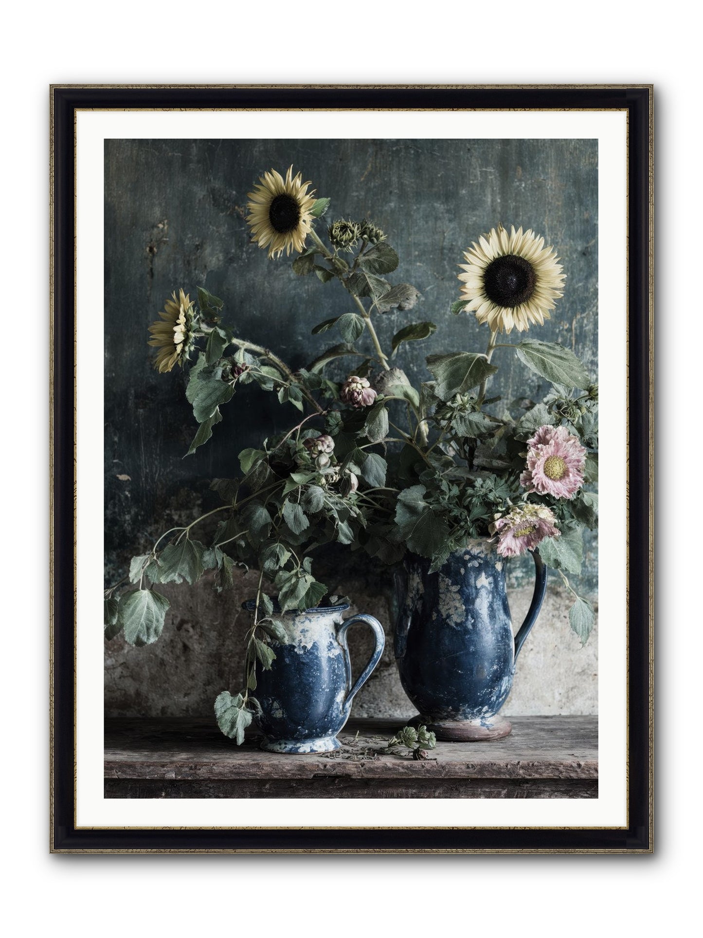 Ranier Framed Print - Black & Gold 36x48