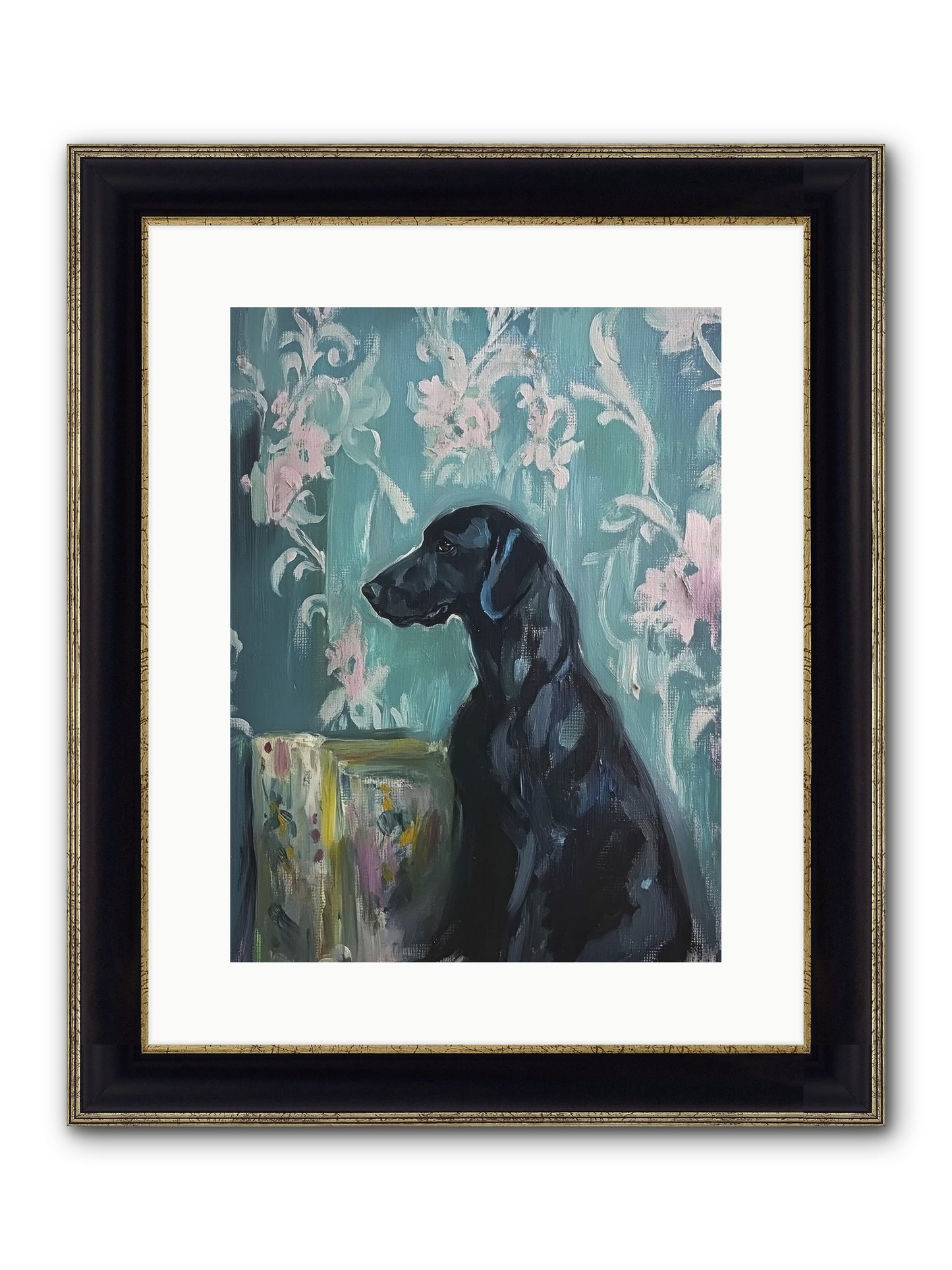 Raven Framed Print - Black & Gold 12x16