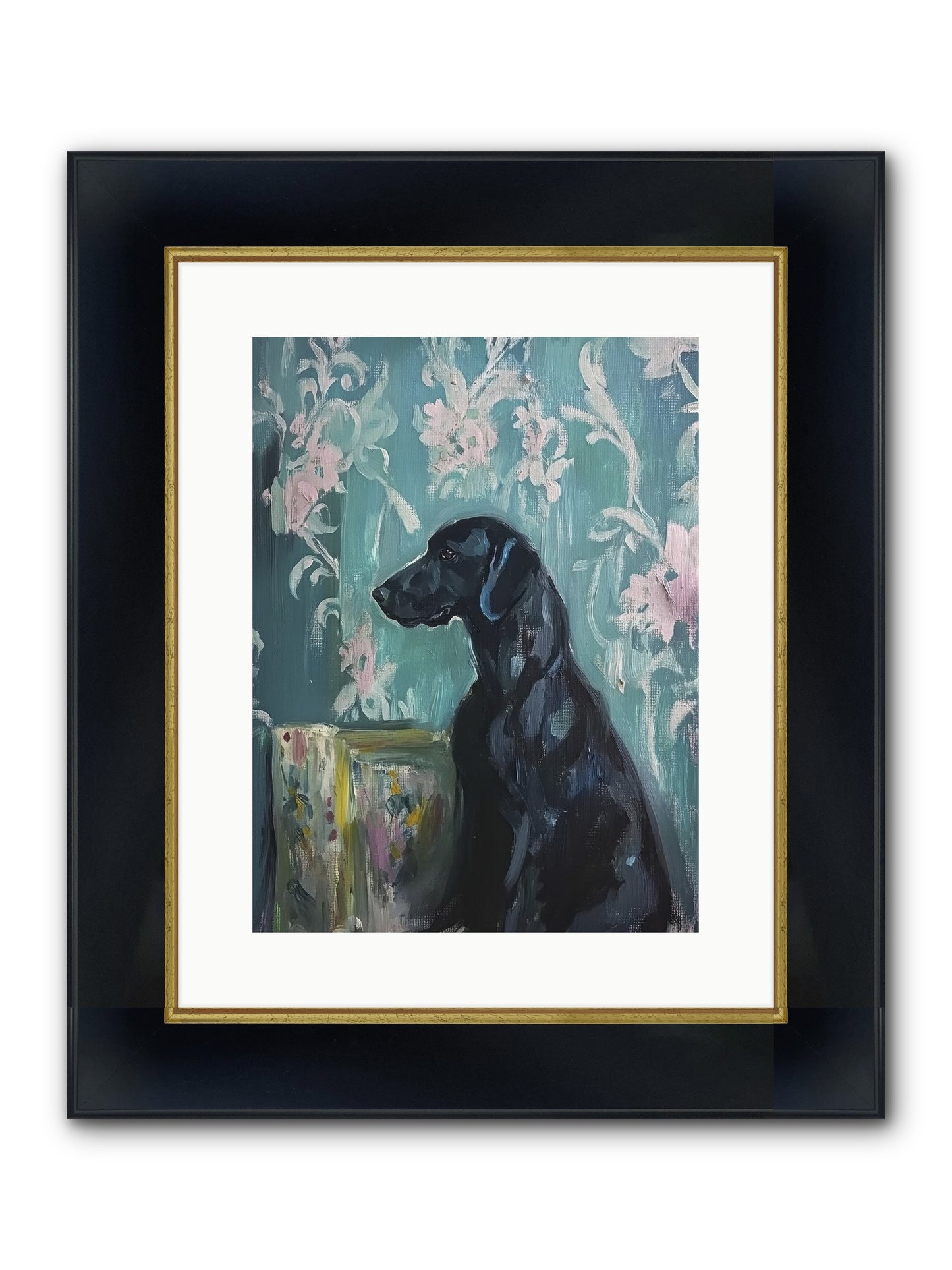 Raven Framed Print - Wide Black w/Gold 12x16