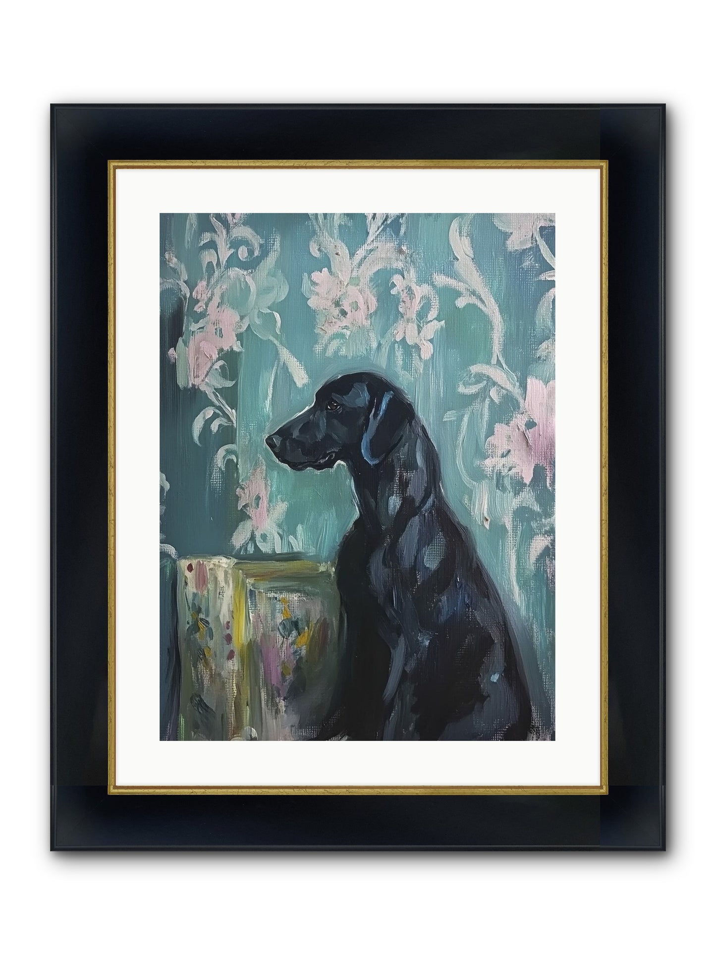 Raven Framed Print - Wide Black w/Gold 18x24