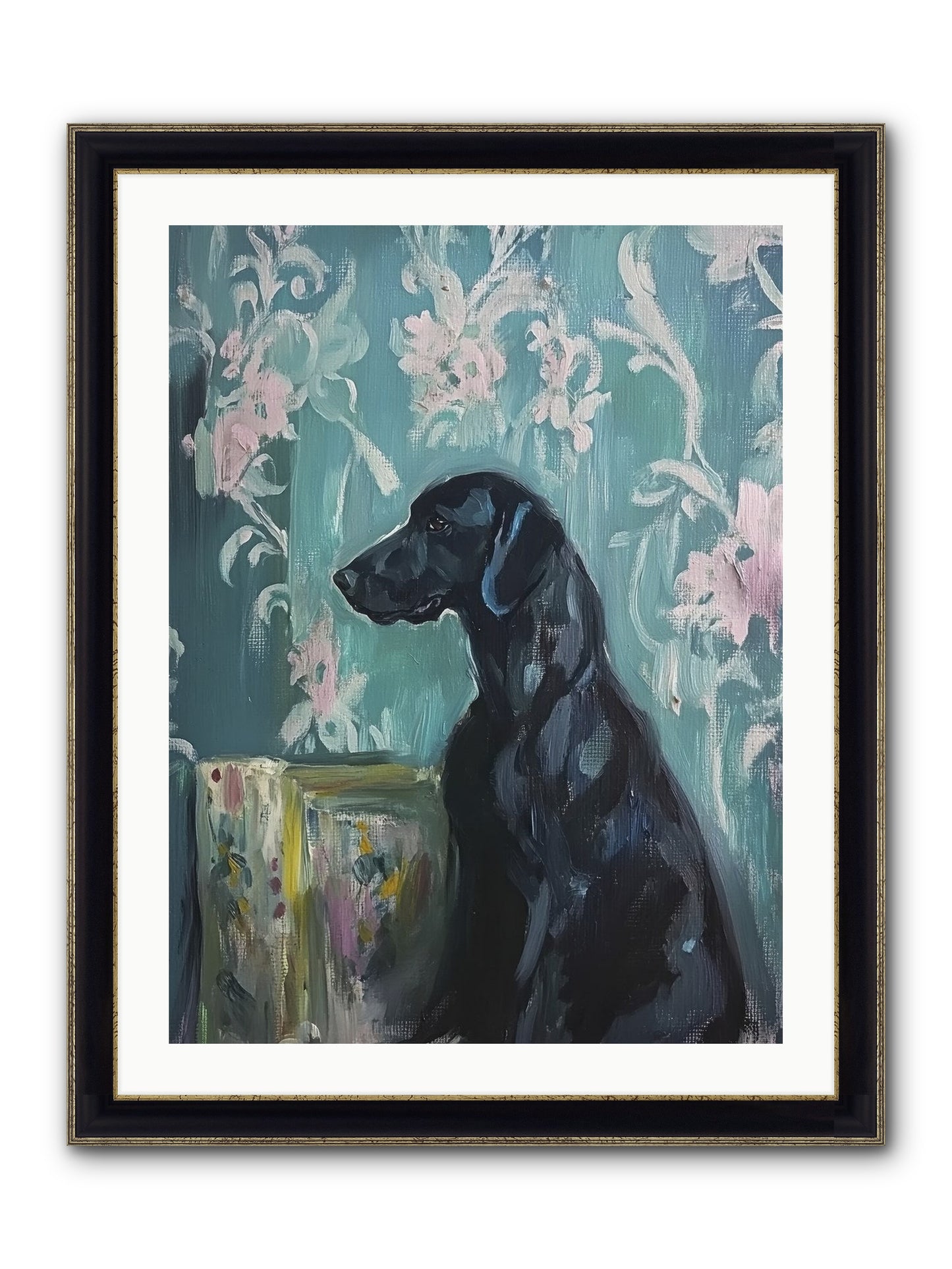 Raven Framed Print - Black & Gold 24x32