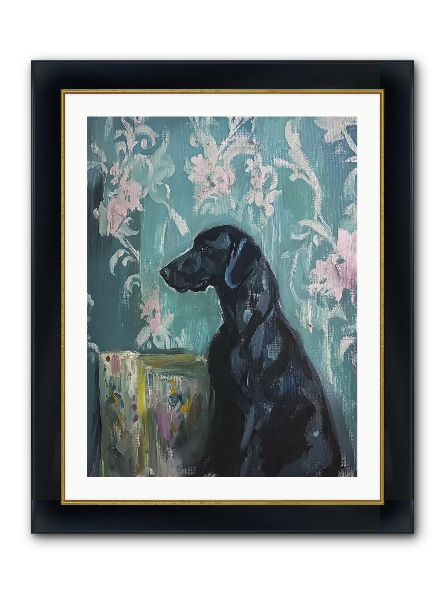 Raven Framed Print - Wide Black w/Gold 24x32