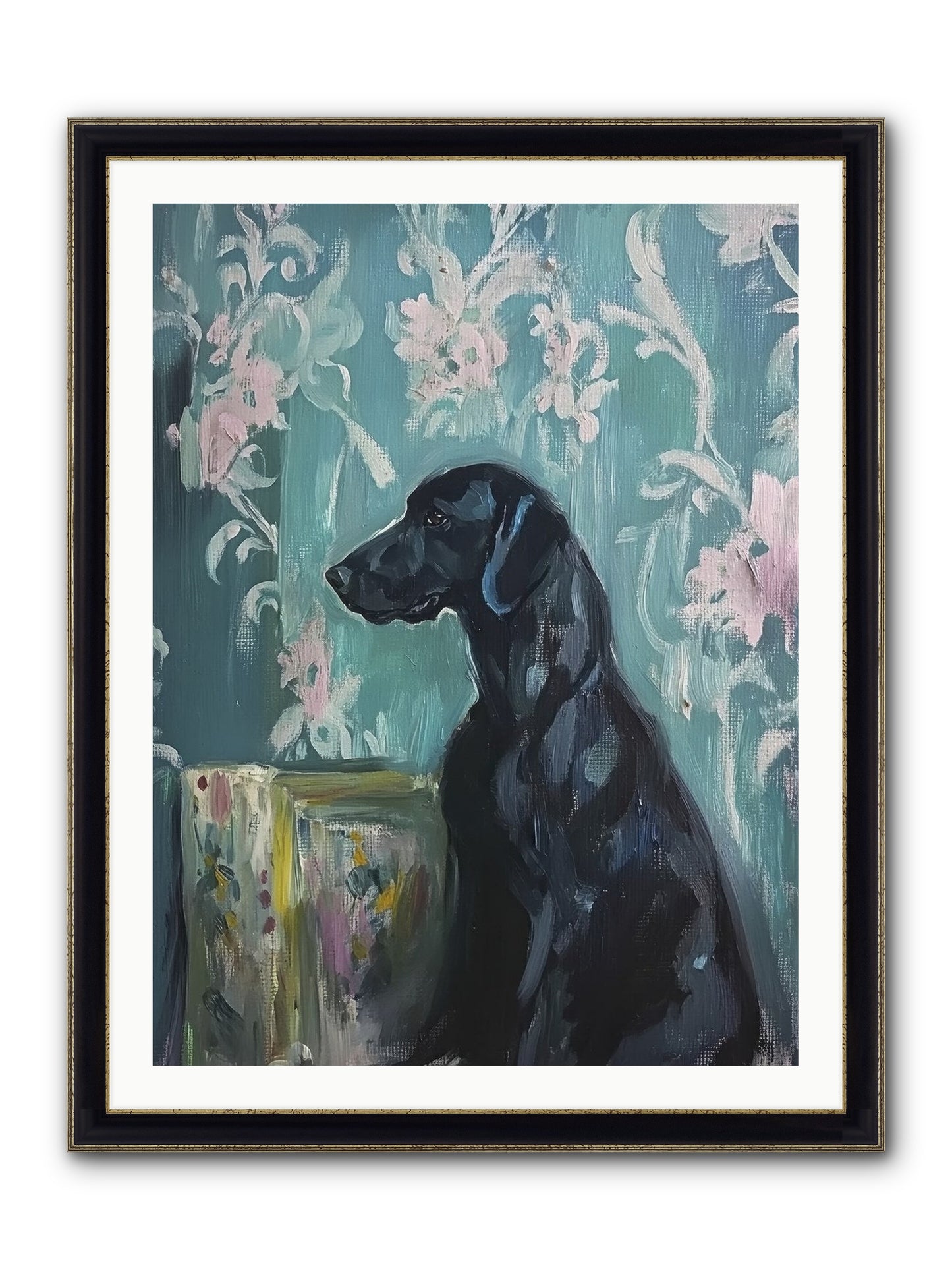 Raven Framed Print - Black & Gold 30x40