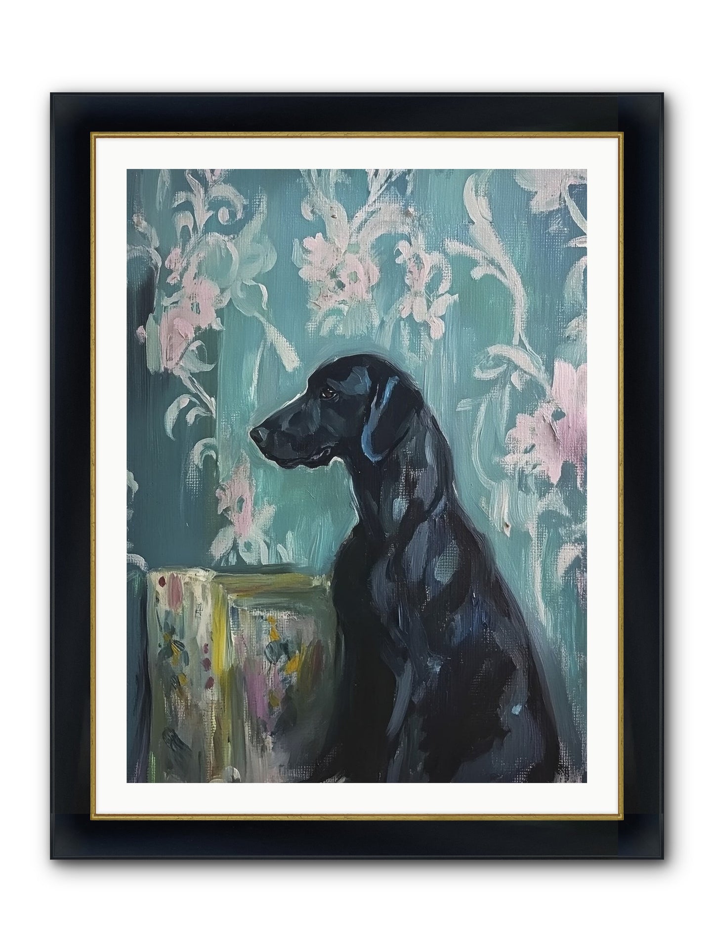 Raven Framed Print - Wide Black w/Gold 30x40