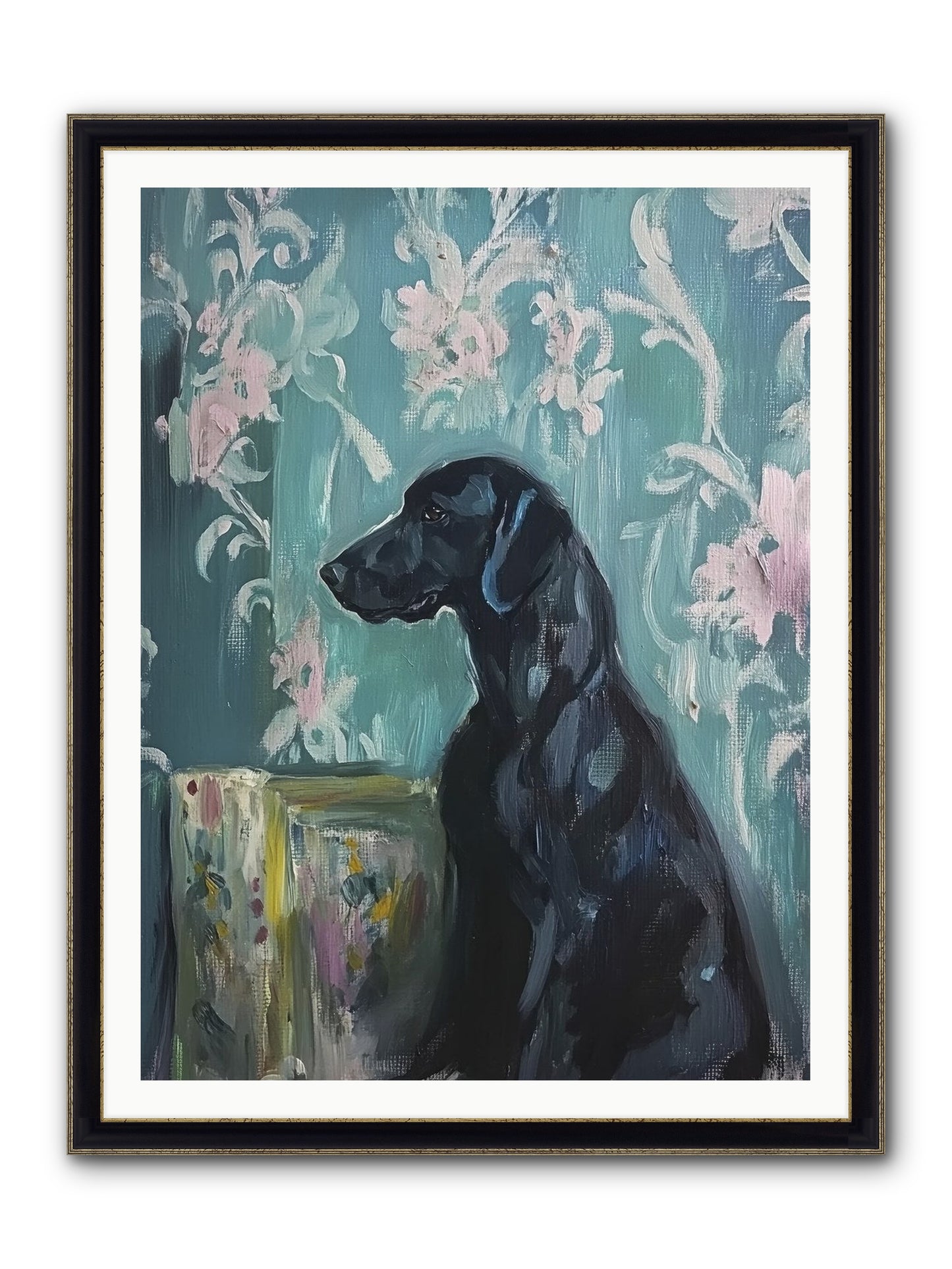Raven Framed Print - Black & Gold 36x48