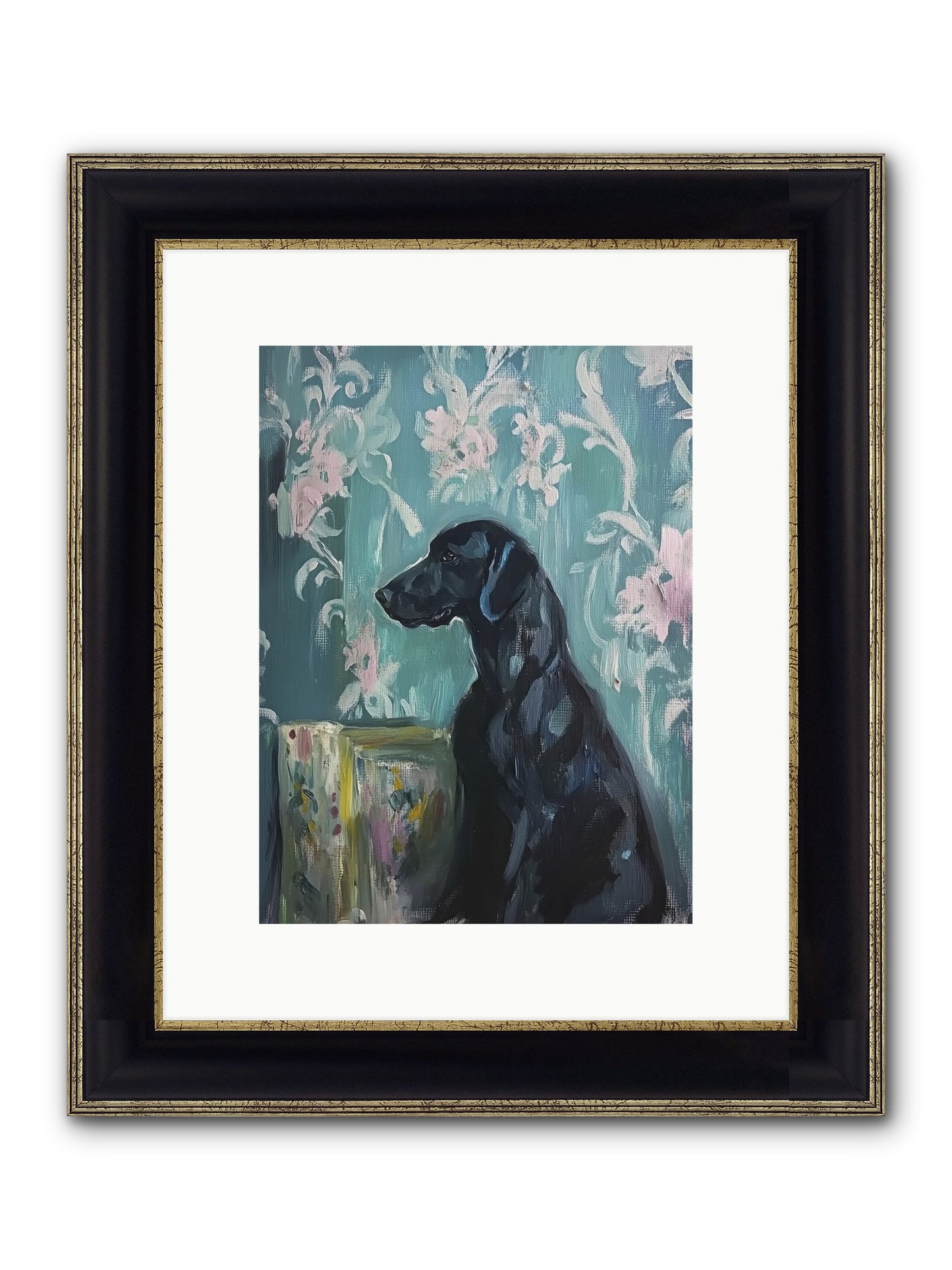 Raven Framed Print - Black & Gold 9x12