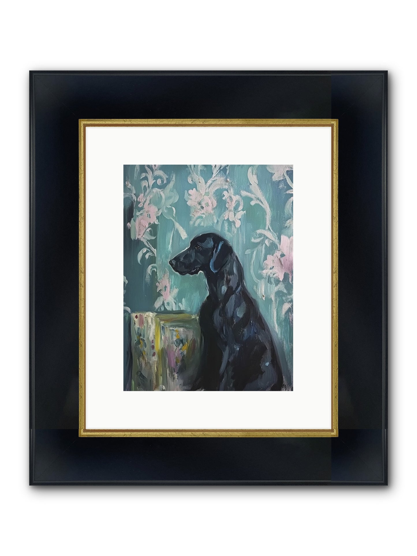 Raven Framed Print - Wide Black w/Gold 9x12