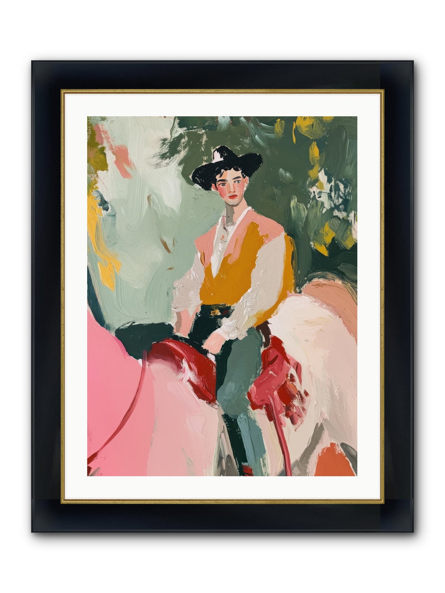 Rawhide Cartographer Framed Print - Wide Black w/Gold 24x32