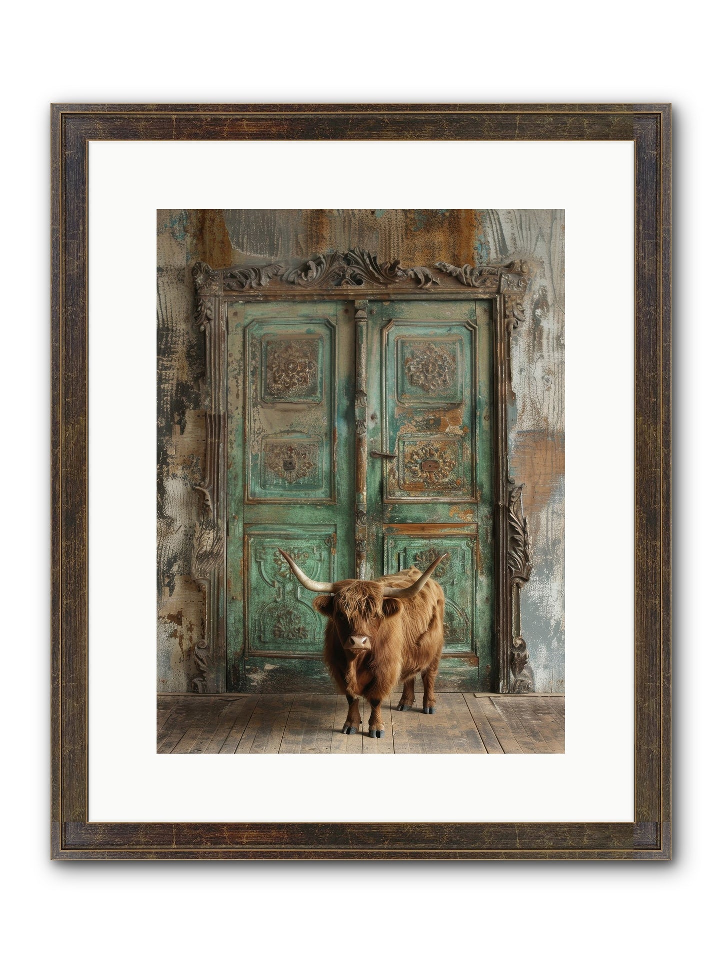 Rawhide Road Framed Print - Slimwoods Black/Gold 12x16