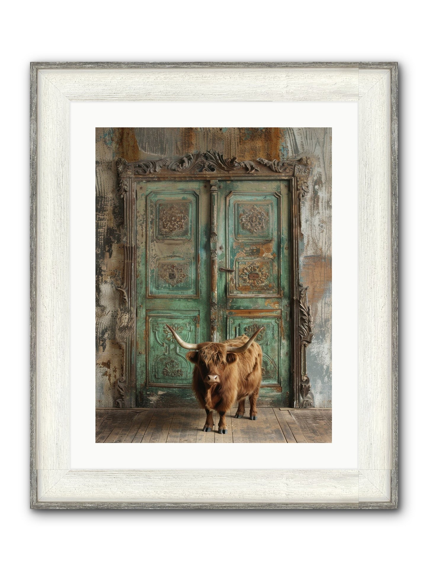 Rawhide Road Framed Print - Driftwood White 18x24