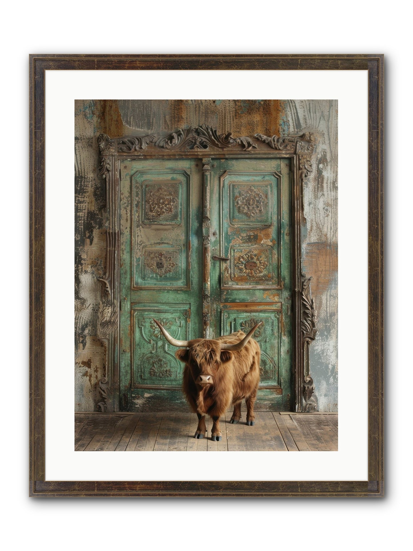 Rawhide Road Framed Print - Slimwoods Black/Gold 18x24