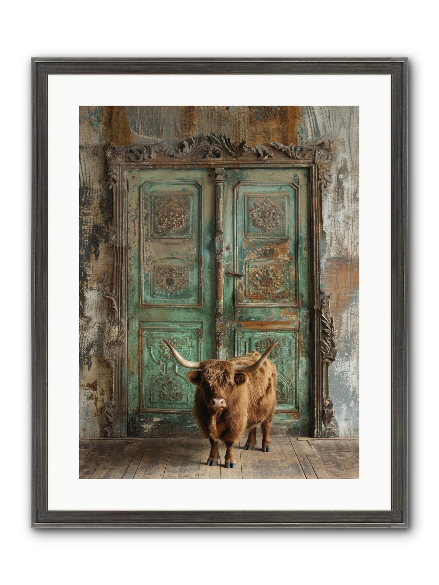 Rawhide Road Framed Print - Slimwoods Black/Silver 18x24