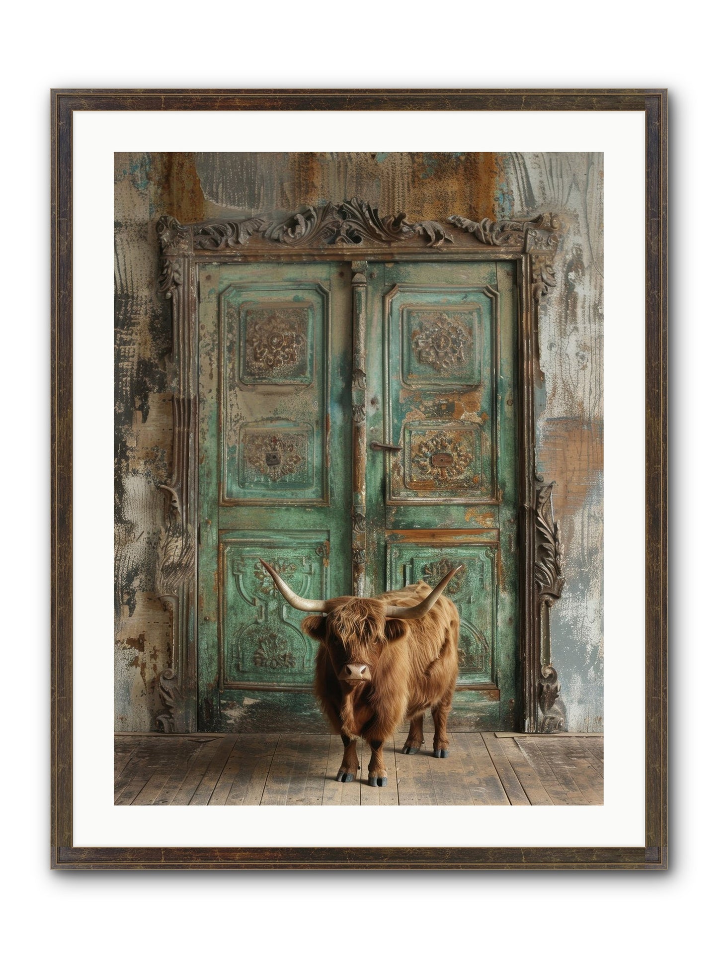 Rawhide Road Framed Print - Slimwoods Black/Gold 24x32