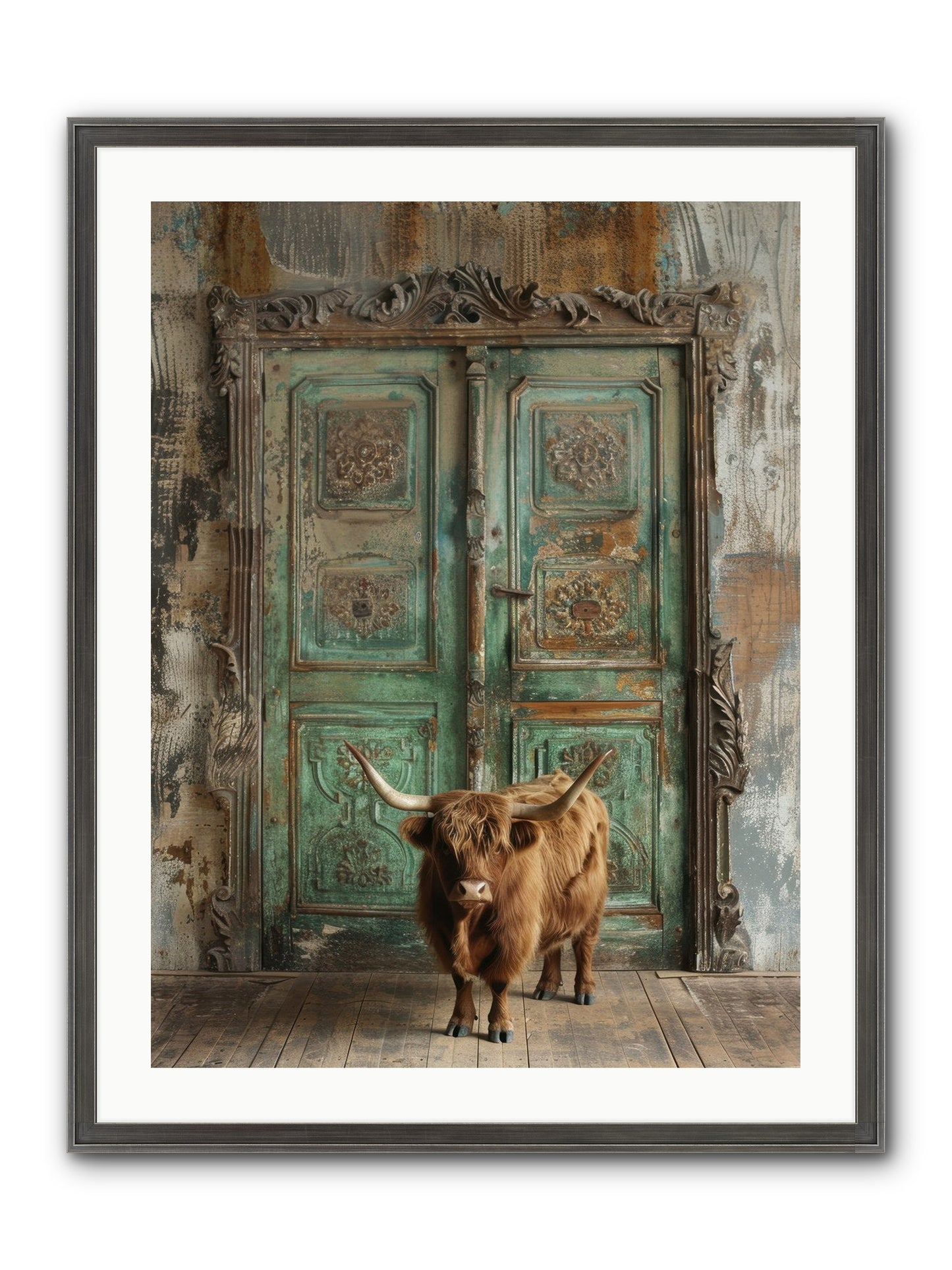 Rawhide Road Framed Print - Slimwoods Black/Silver 24x32