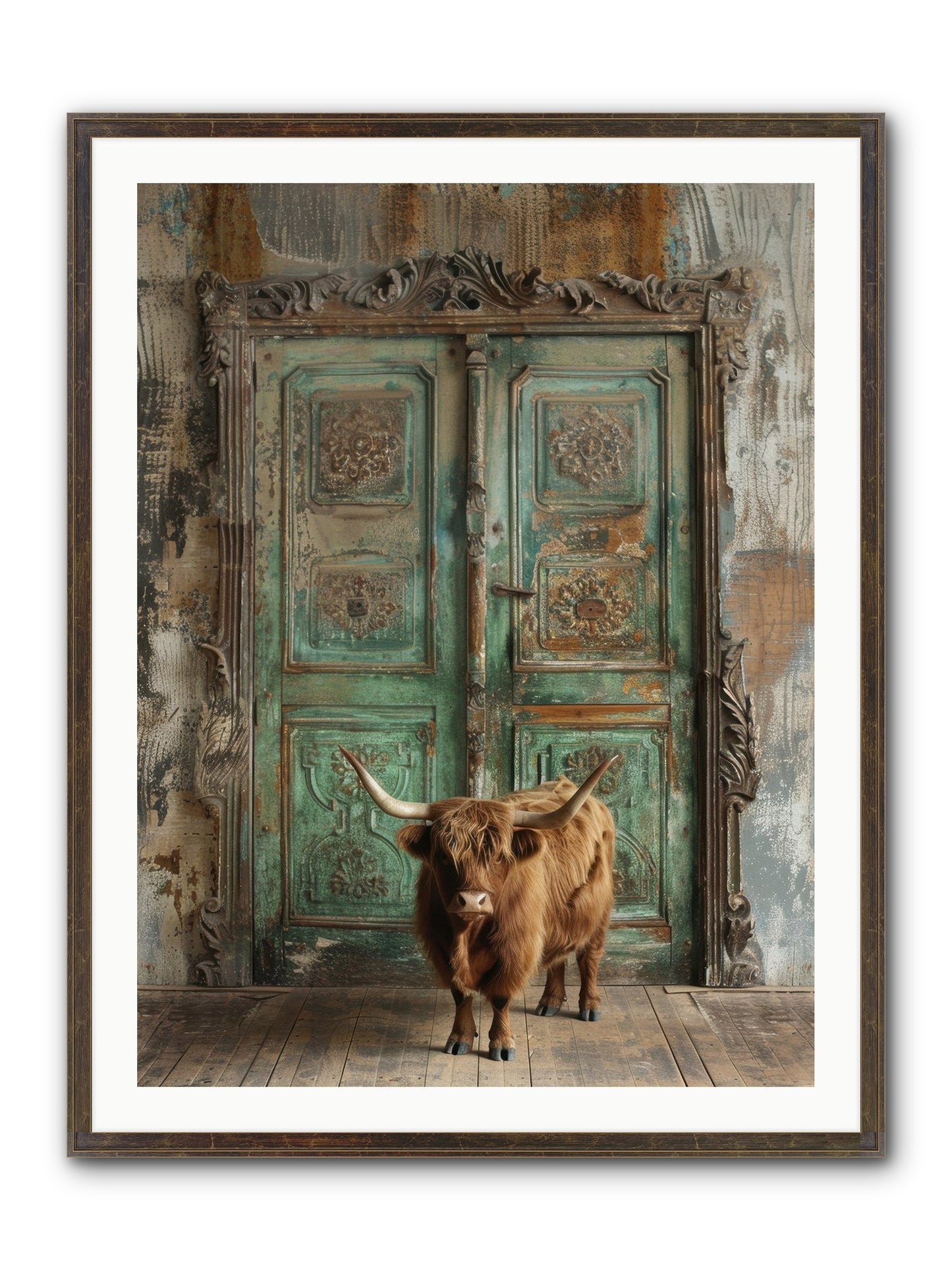 Rawhide Road Framed Print - Slimwoods Black/Gold 30x40