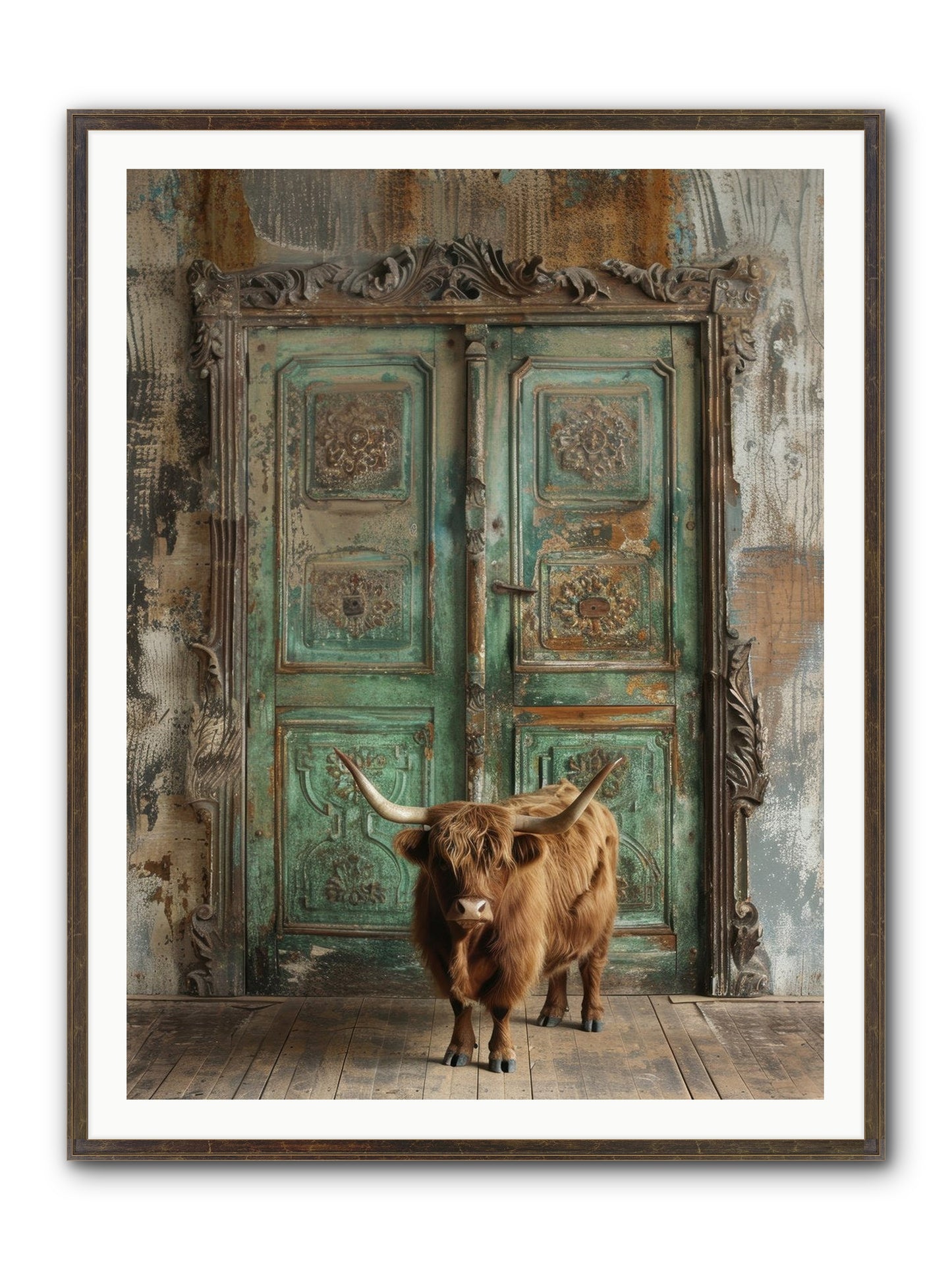 Rawhide Road Framed Print - Slimwoods Black/Gold 36x48