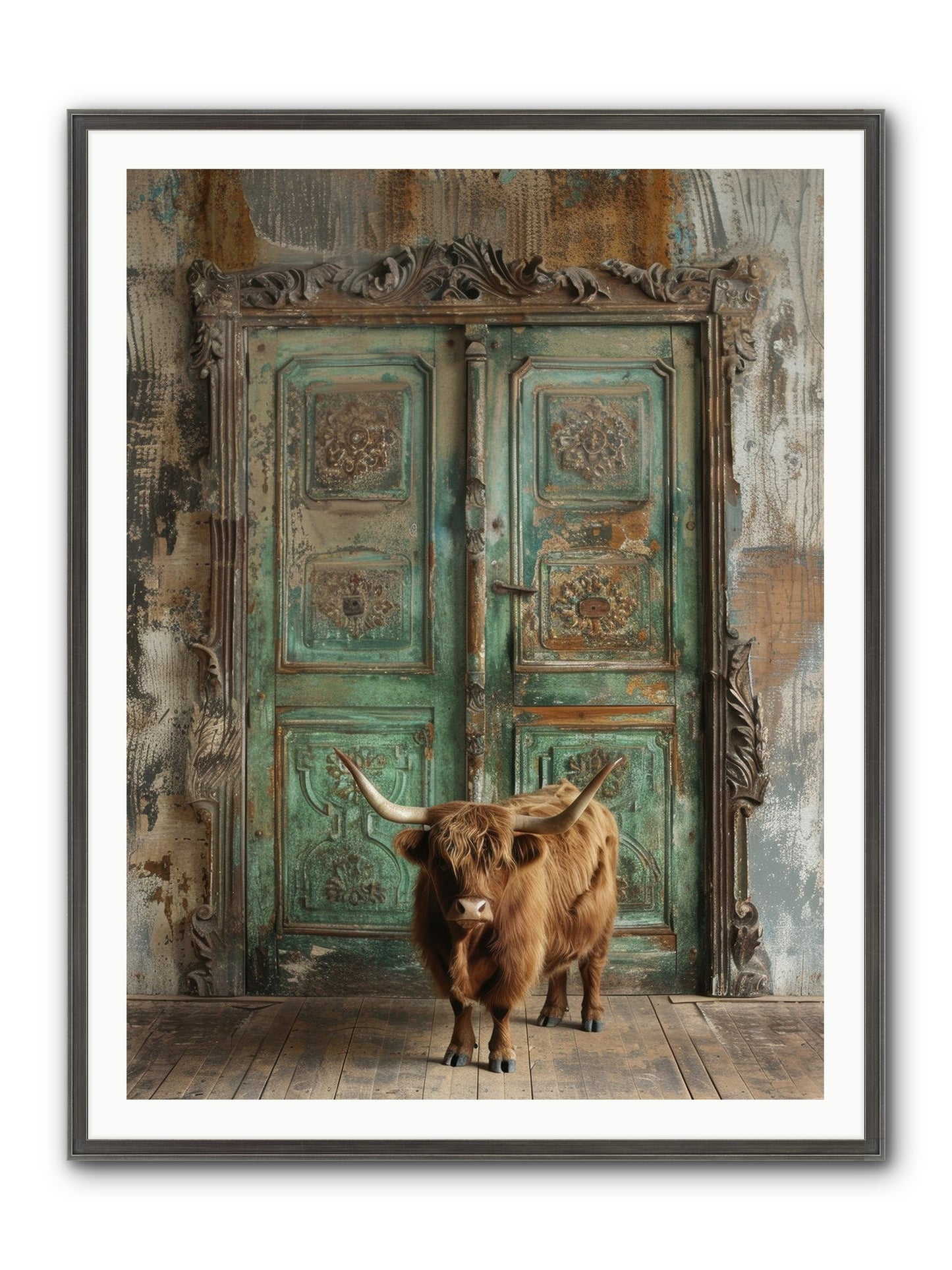 Rawhide Road Framed Print - Slimwoods Black/Silver 36x48