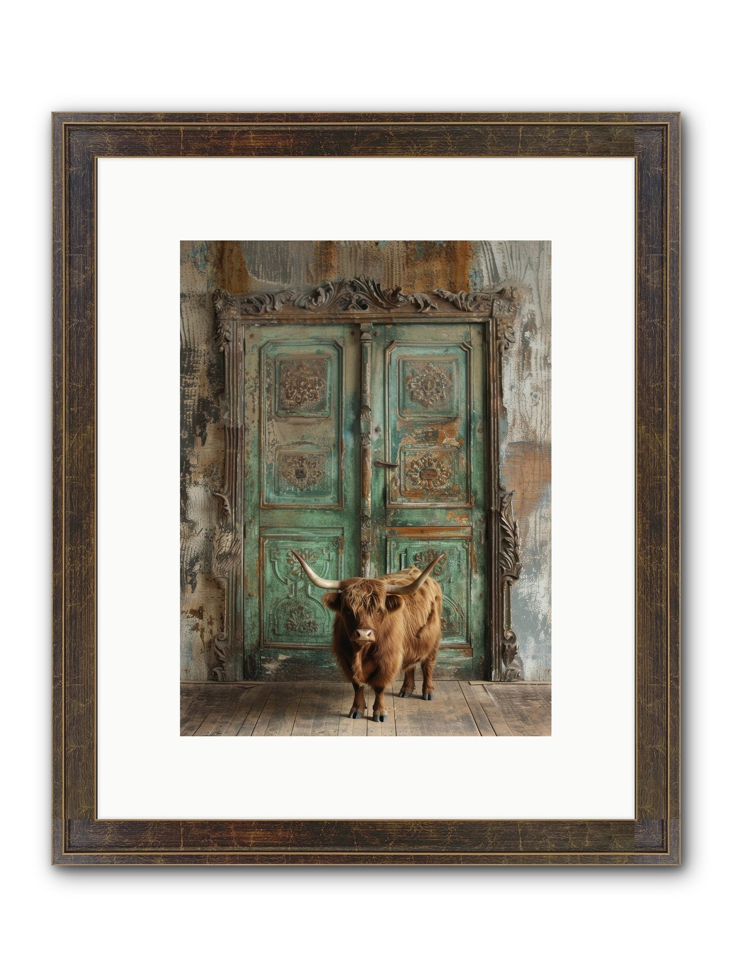 Rawhide Road Framed Print - Slimwoods Black/Gold 9x12