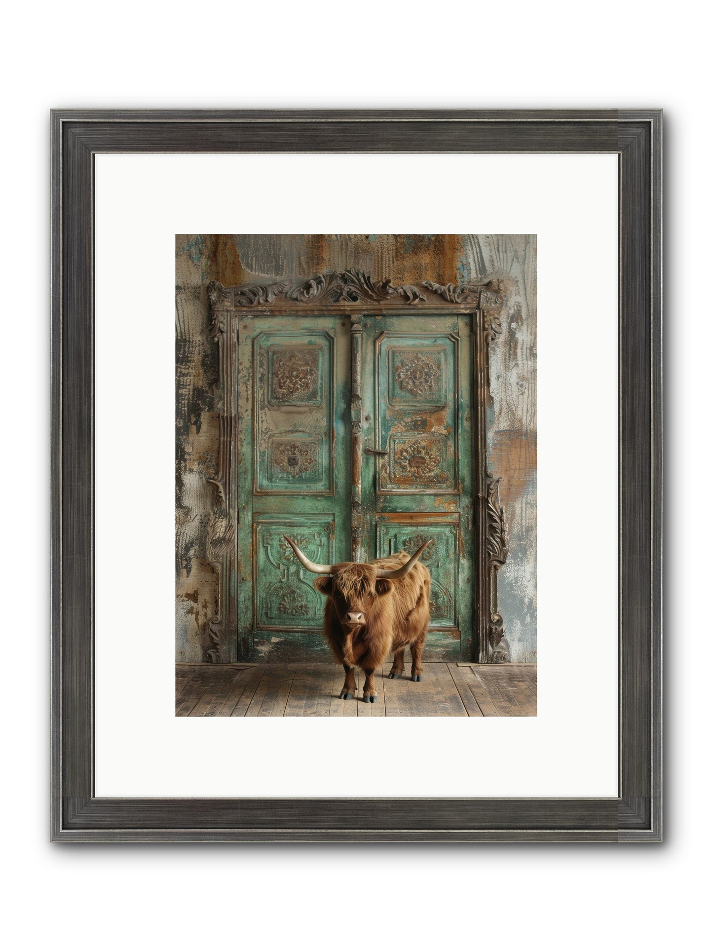 Rawhide Road Framed Print - Slimwoods Black/Silver 9x12
