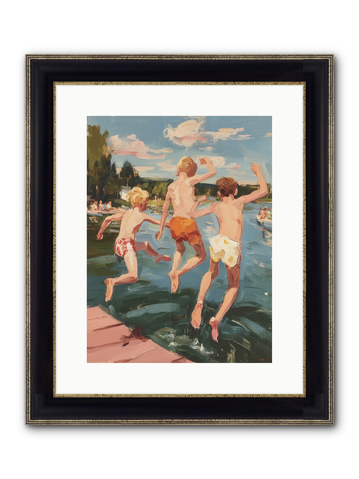Ready Set Go Framed Print - Black & Gold 12x16
