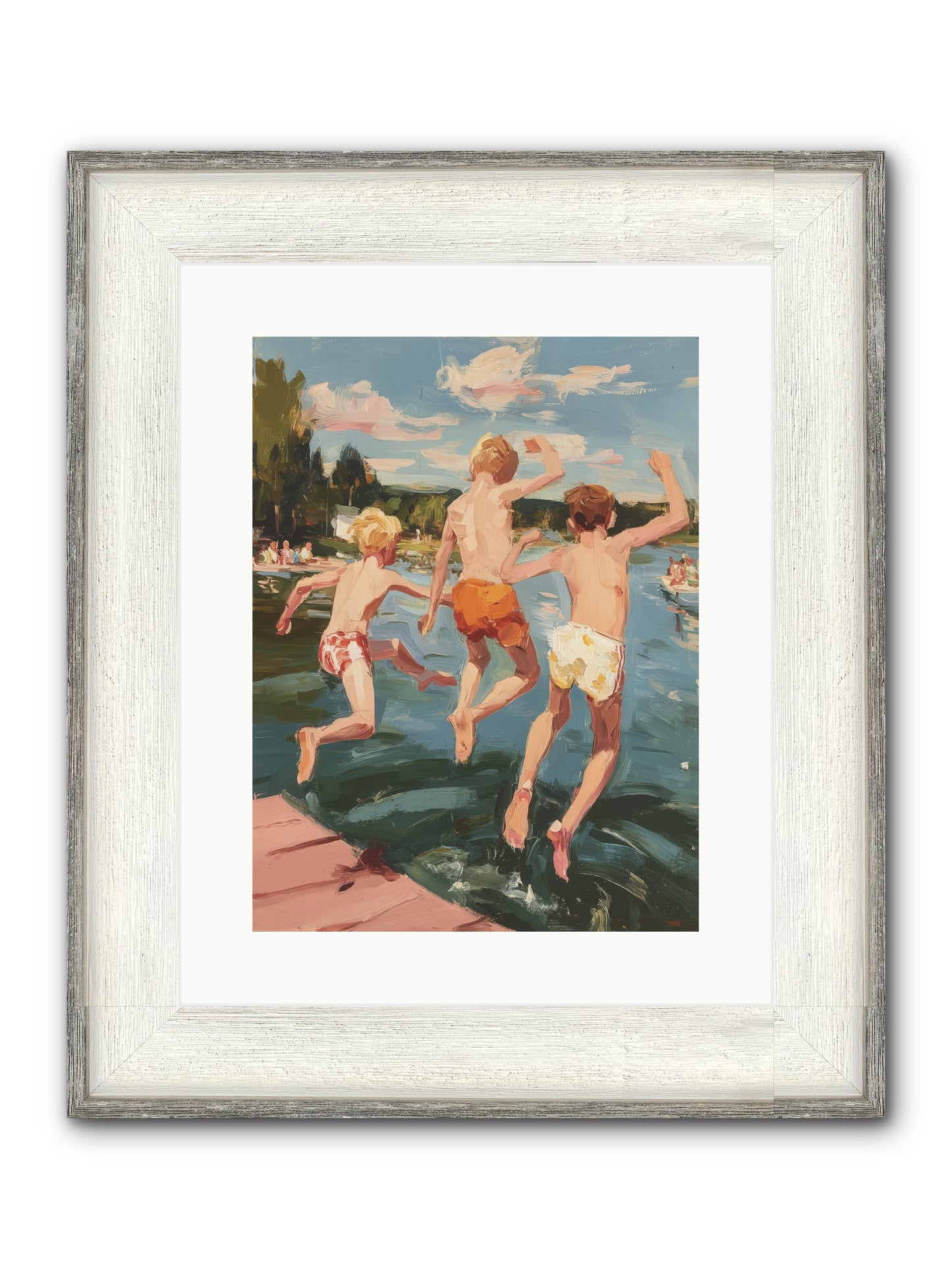 Ready Set Go Framed Print - Driftwood White 12x16