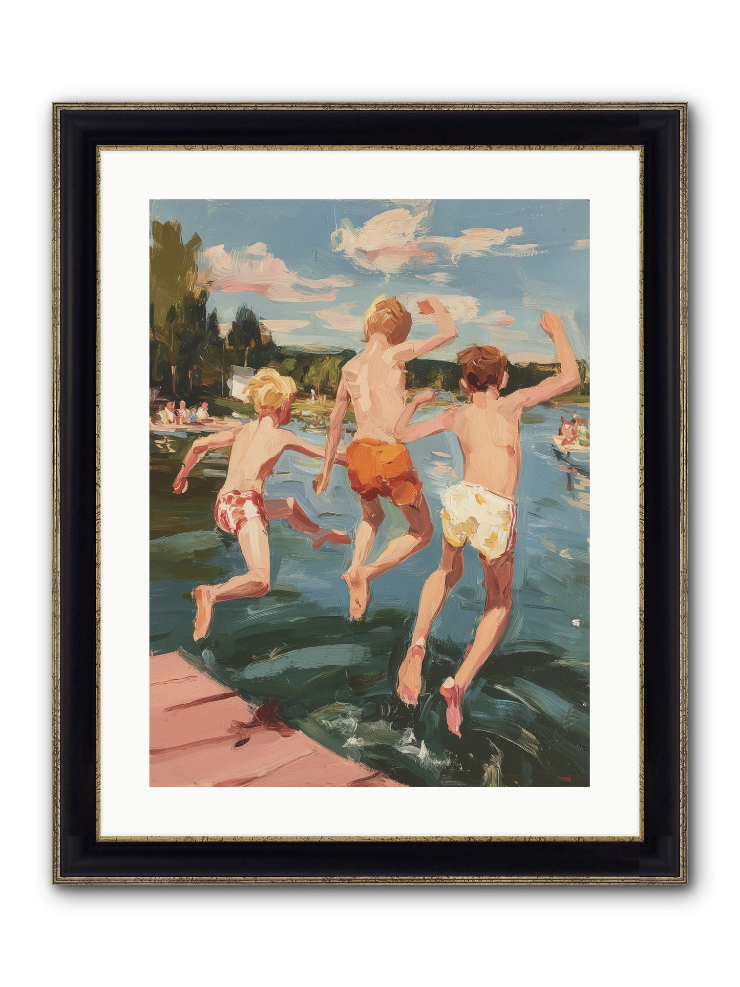 Ready Set Go Framed Print - Black & Gold 18x24