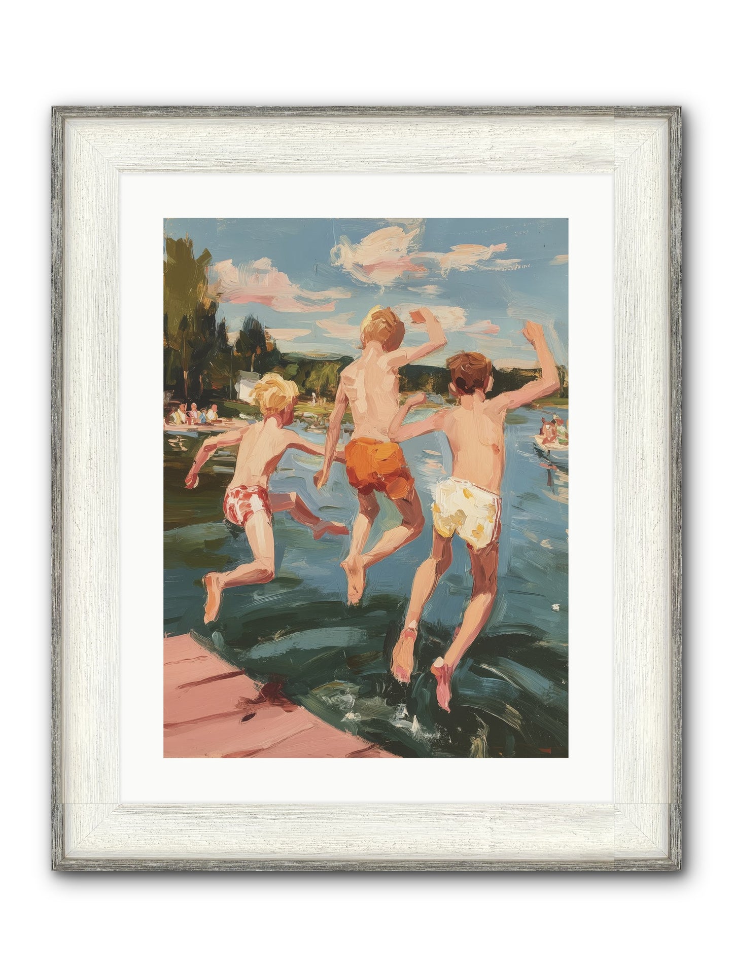 Ready Set Go Framed Print - Driftwood White 18x24
