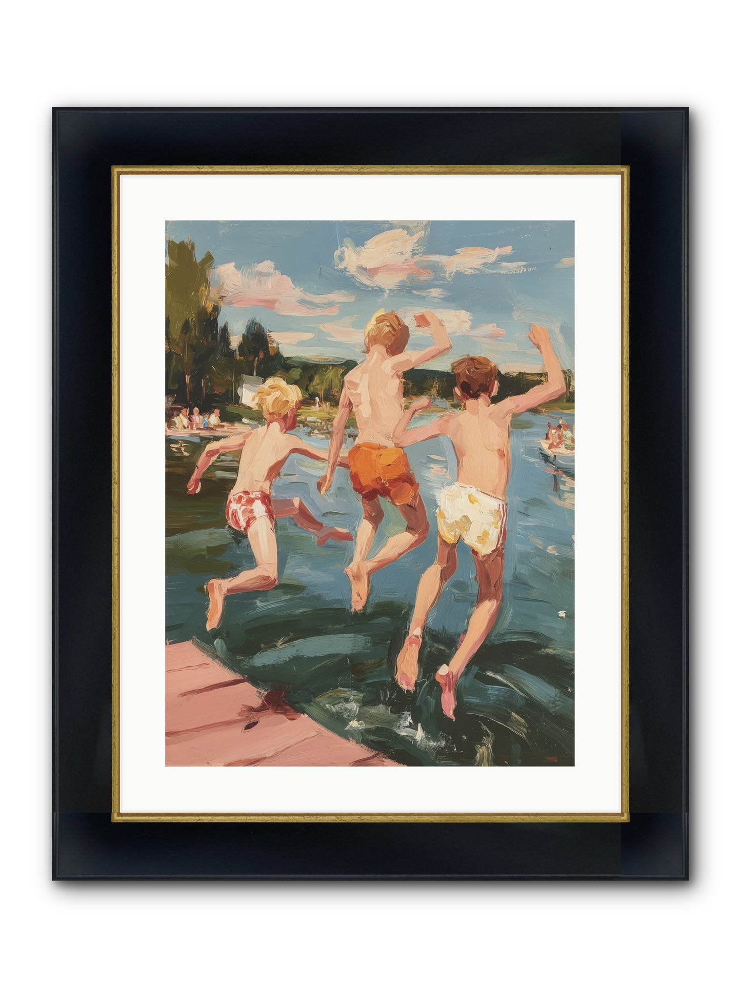 Ready Set Go Framed Print - Wide Black w/Gold 18x24